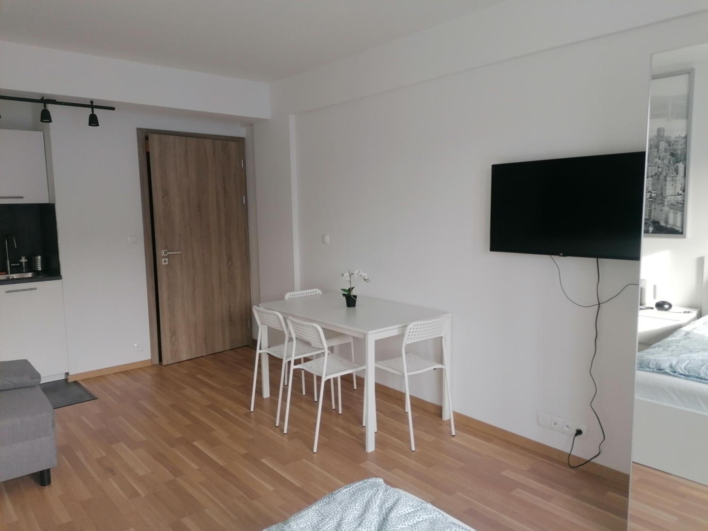 Brand new studio apartment #71 with free secure parking in the center