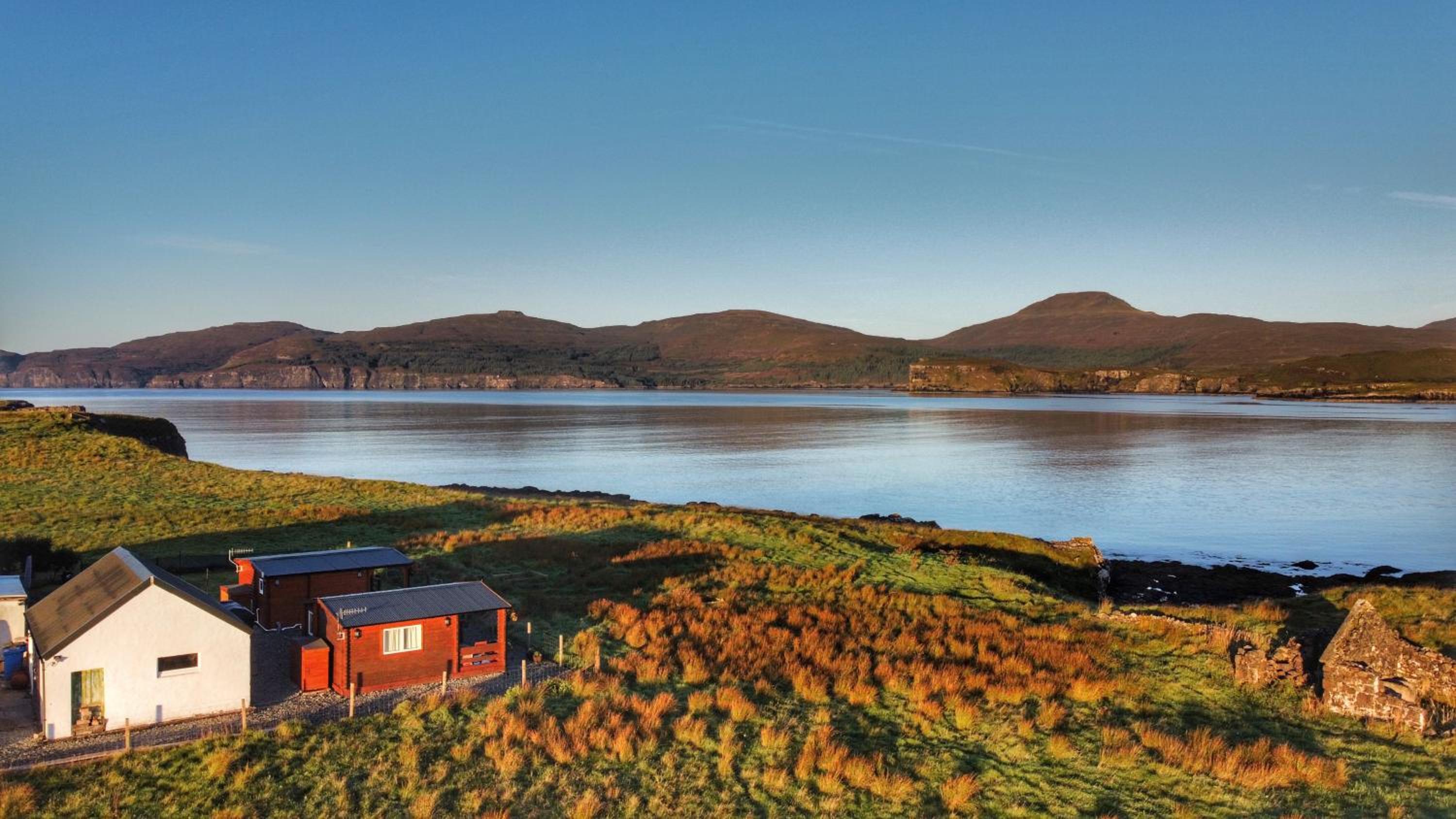 Harlosh Log Cabins view 2