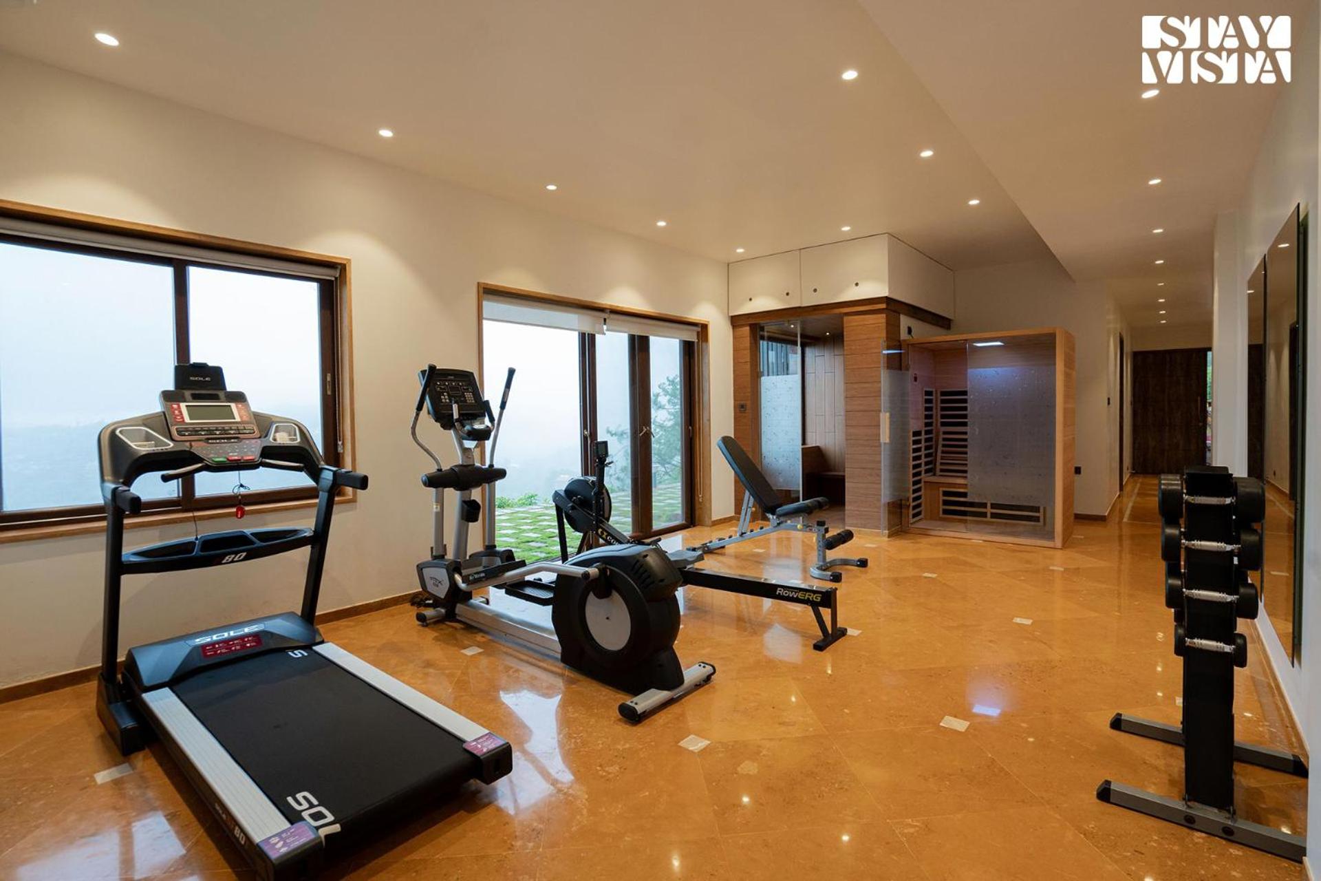 StayVista's Whistling Thrush - Valley-View Villa with Outdoor Deck, Infinity Pool, Gym, Sauna, and Steam Room view 5