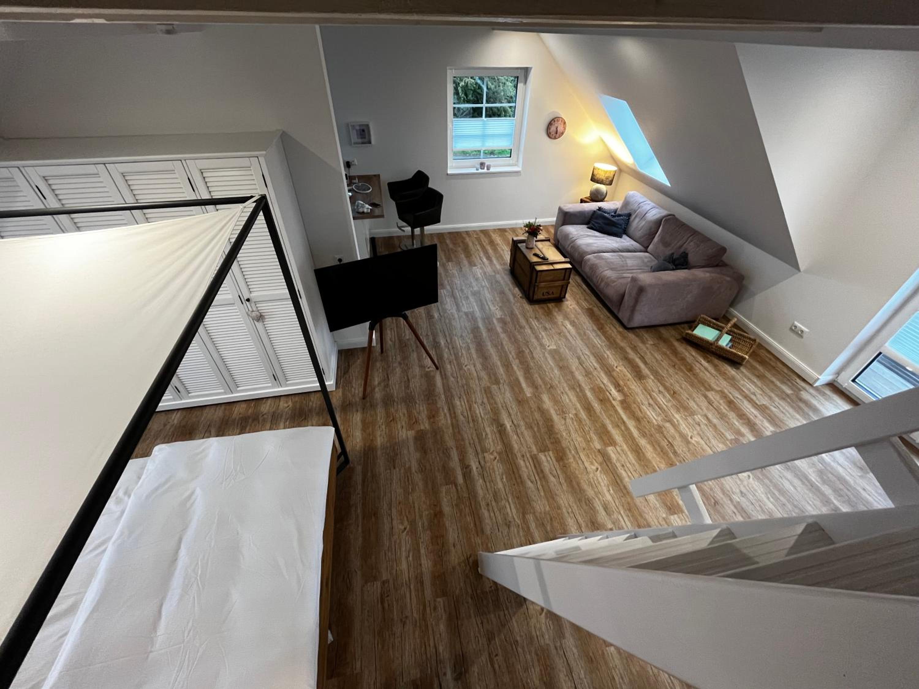 Muggelhuus das Loft mit Elbdeichblick im Alten Land und mit Wallbox