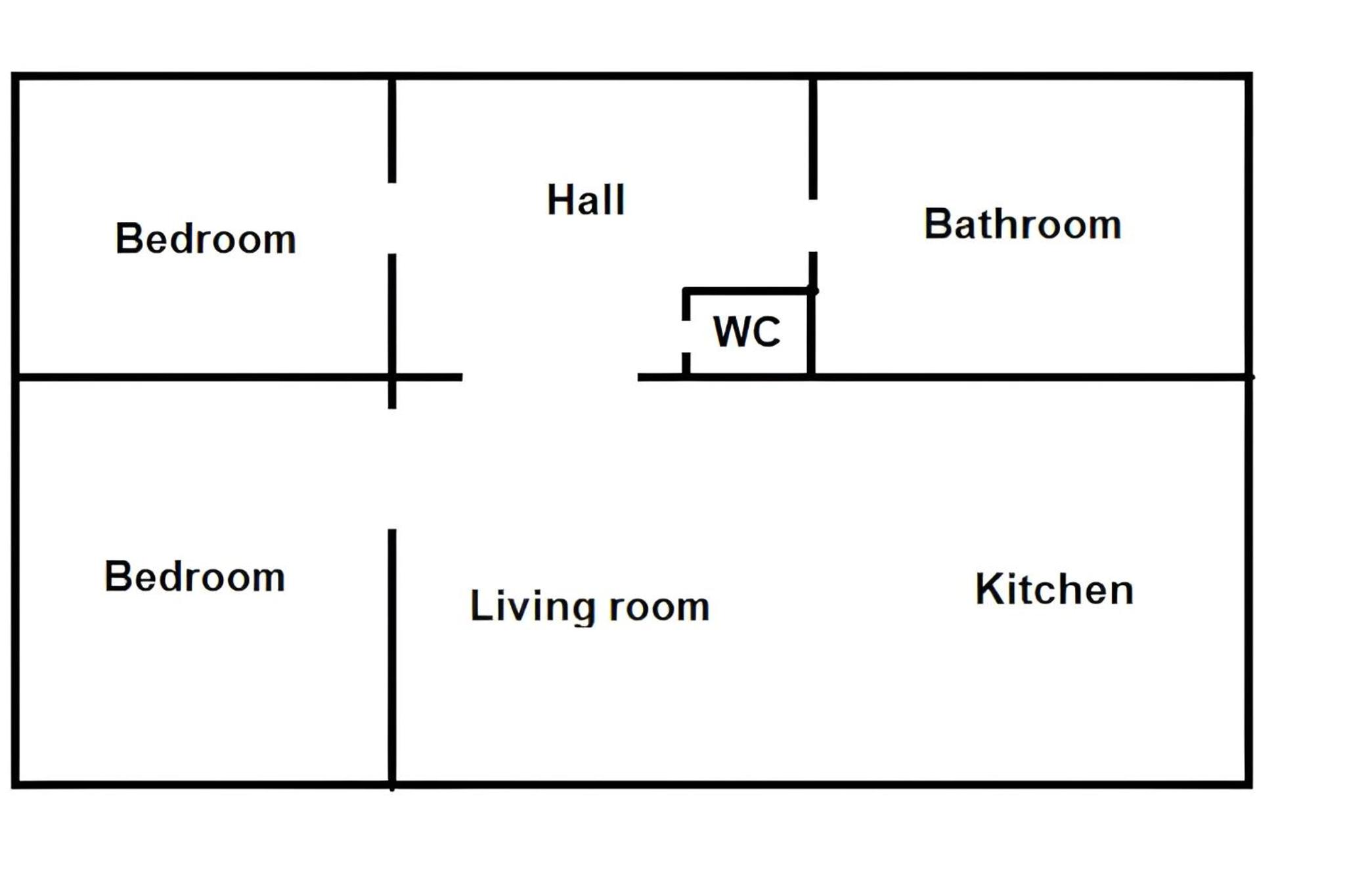 3 room Apartment near the train station and center