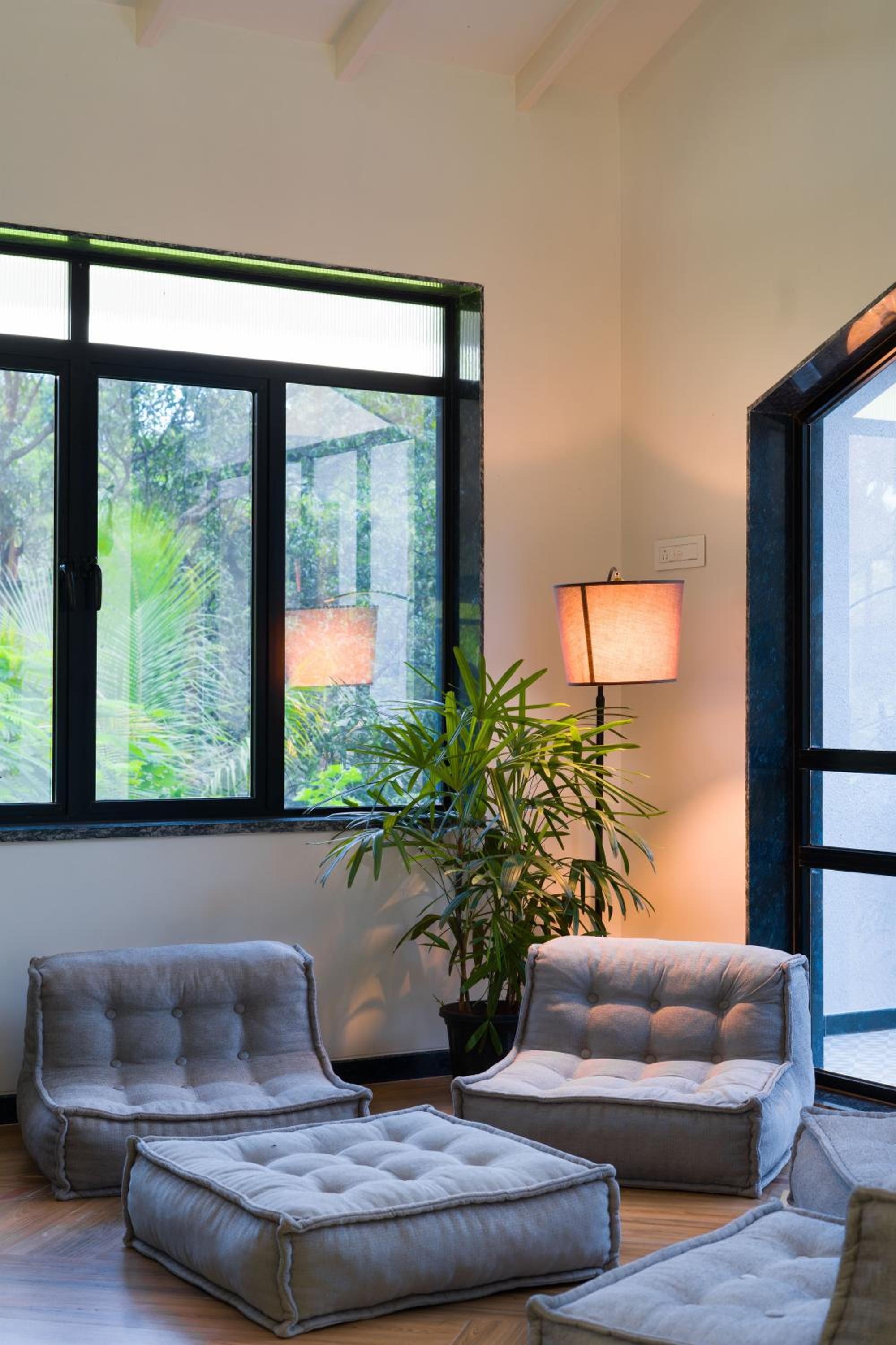 SaffronStays Arabella - 4BR bohemian pool villa with sunken lounge, foosball, PS4 & mango orchard views in Alibaug