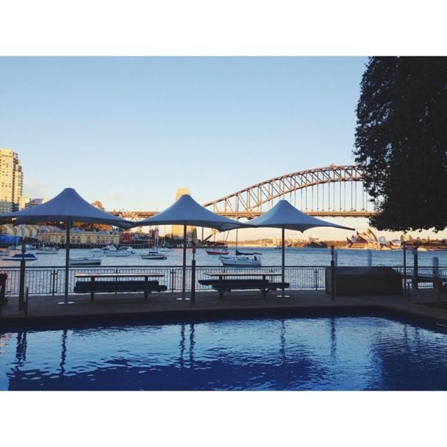 Sydney Harbor bridge and opera house view