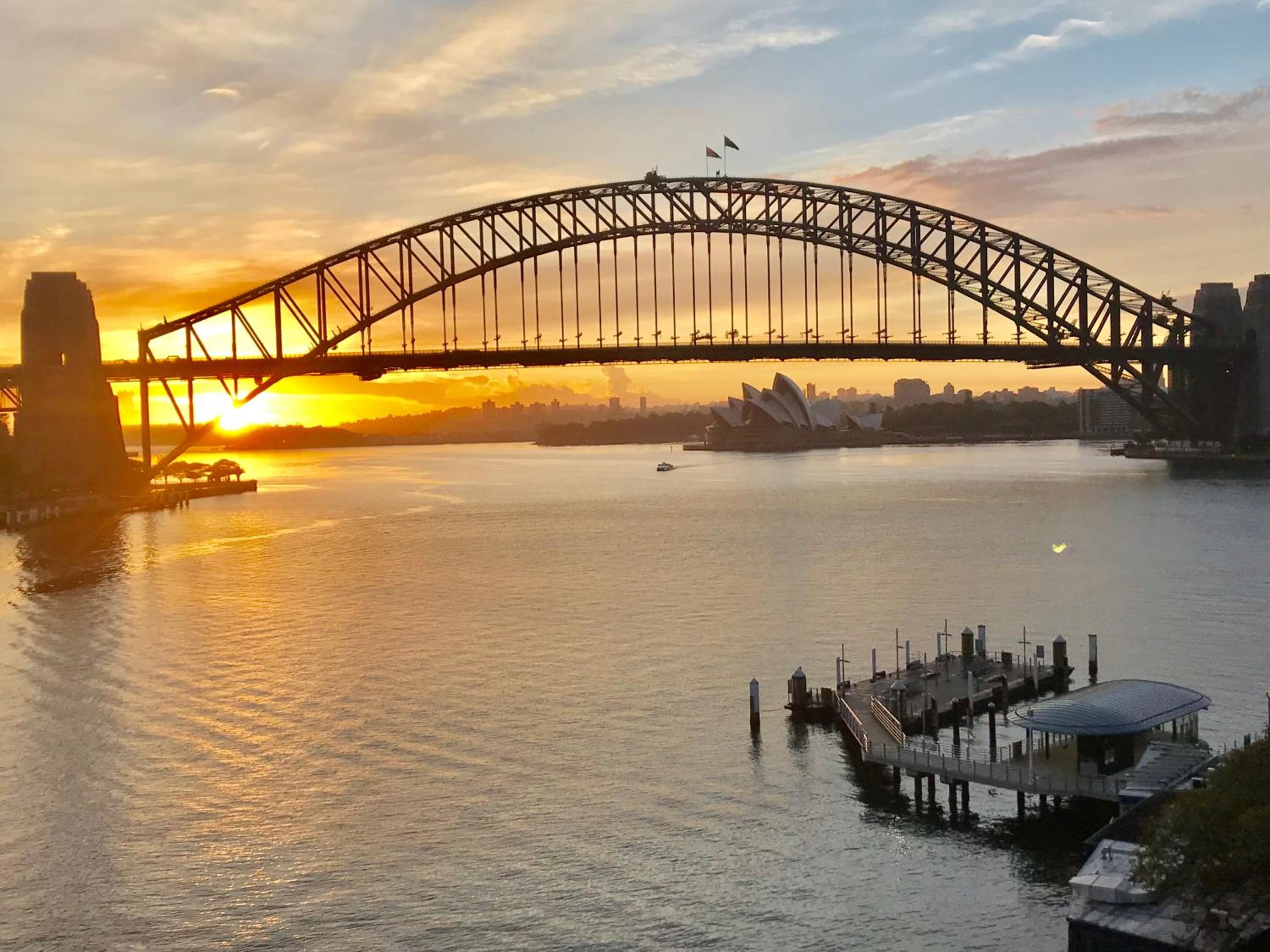 Sydney Harbor bridge and opera house view