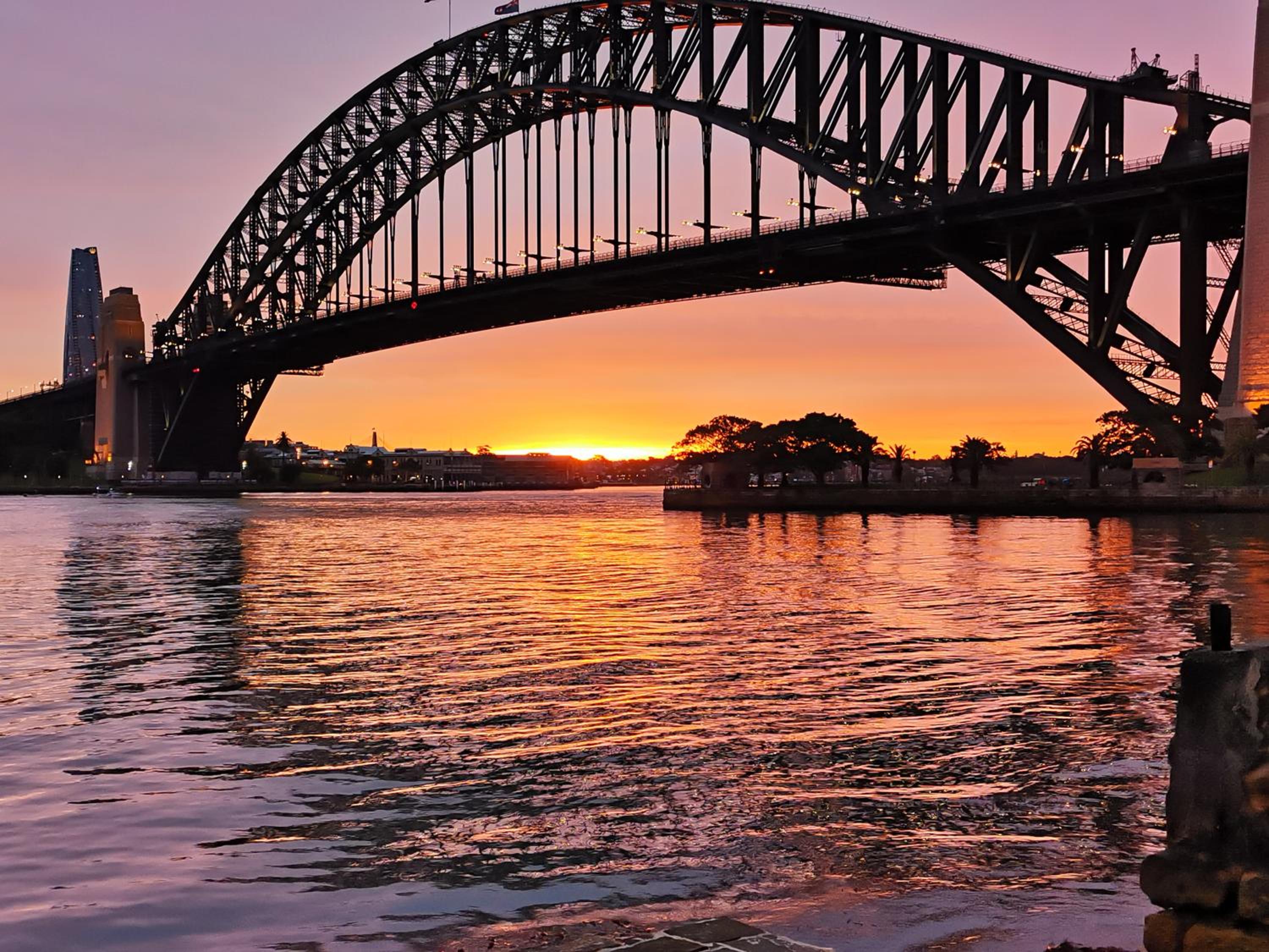 Sydney Harbor bridge and opera house view