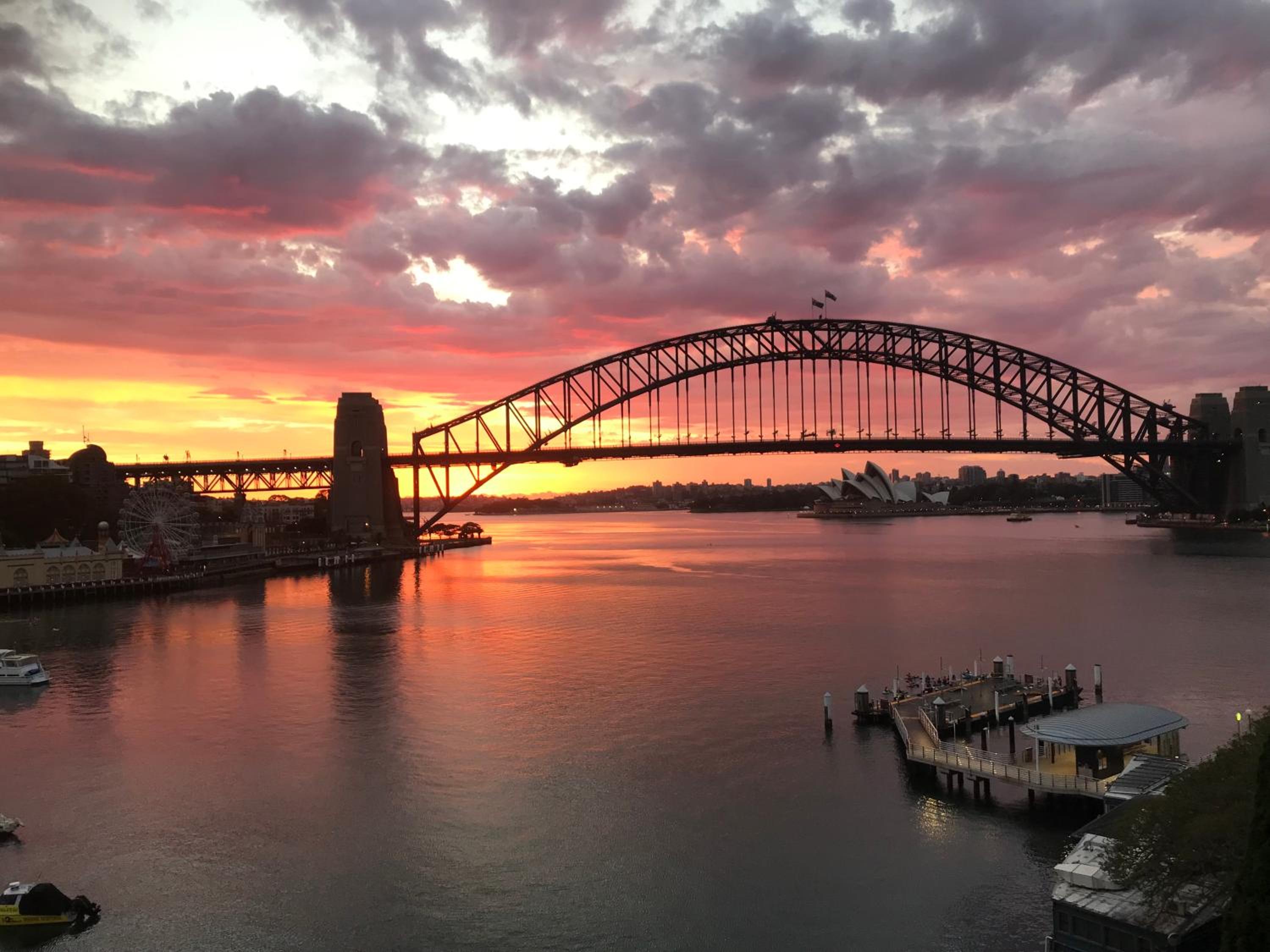 Sydney Harbor bridge and opera house view