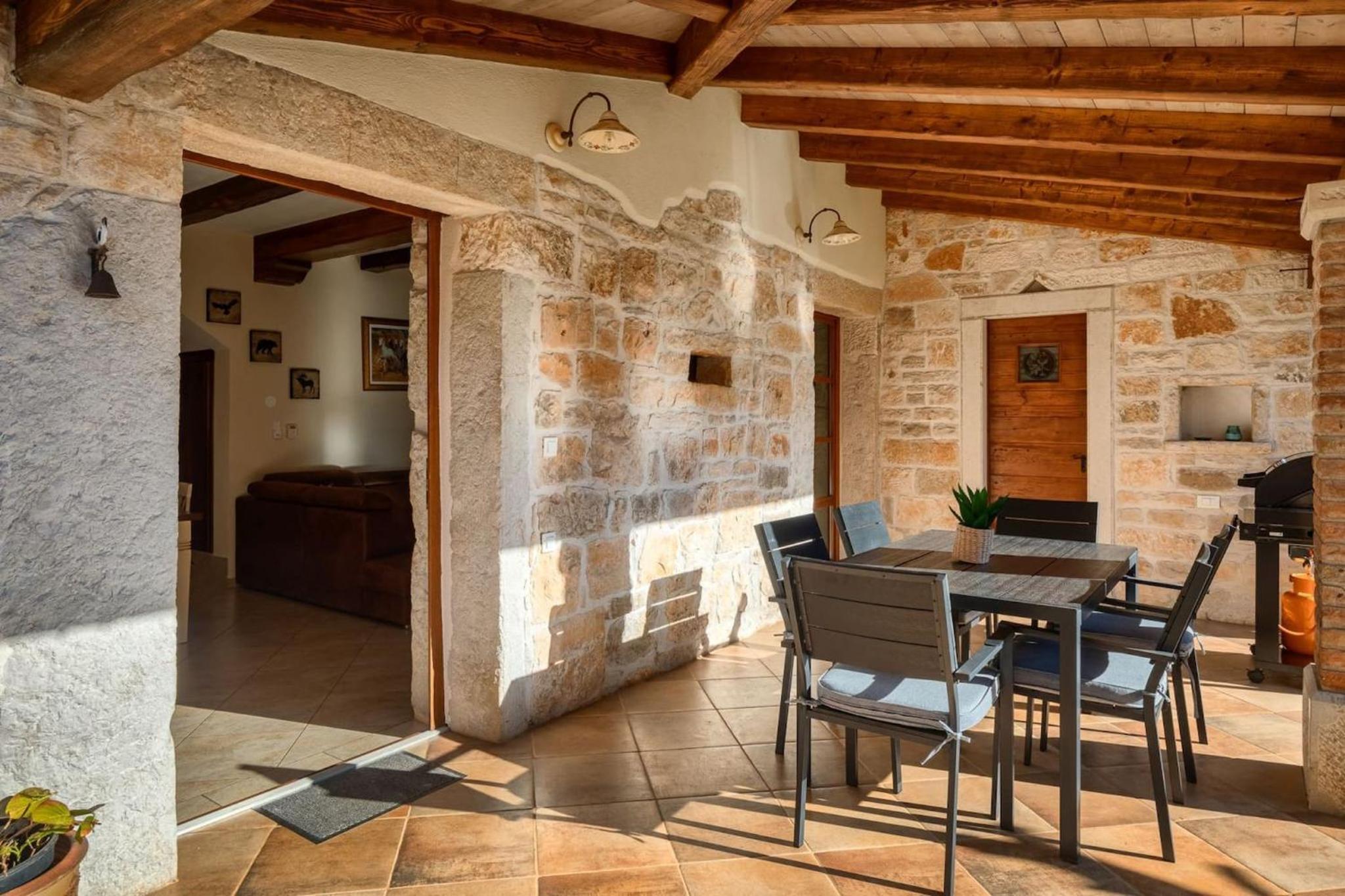 Rustic villa Banko with grill in Tinjan