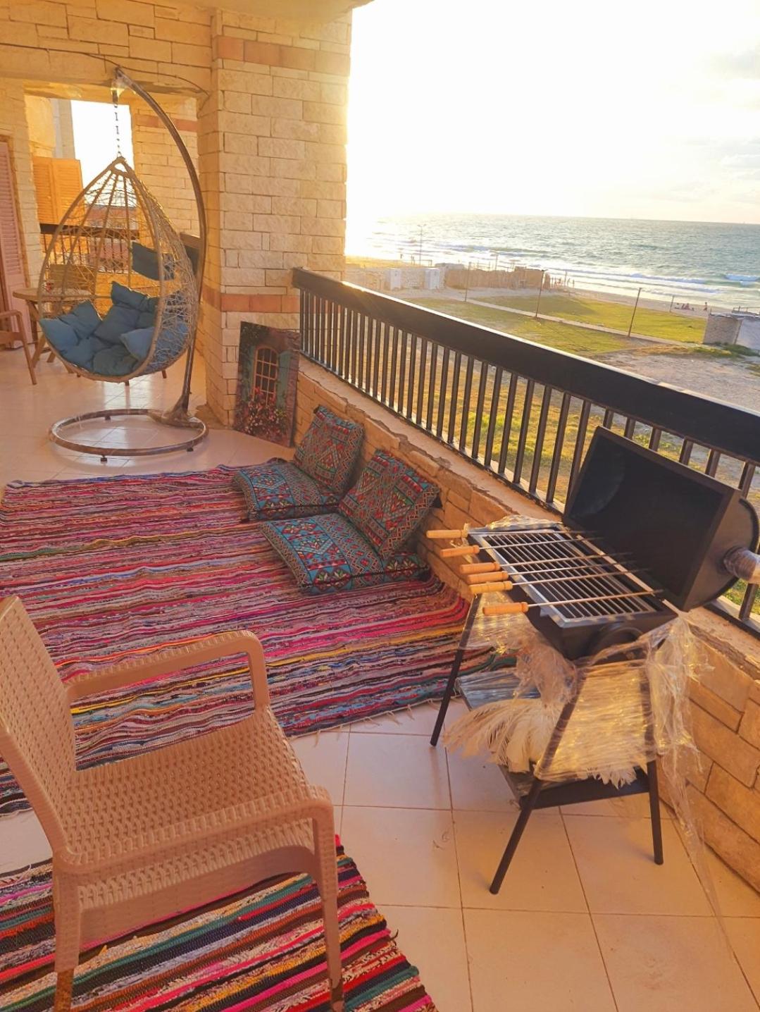 Hotel appartment sea view free wifi 3 bedrooms 2 full bathrooms 4th floor Bellevue village agami alexandria families are preferred available all year days  view 3