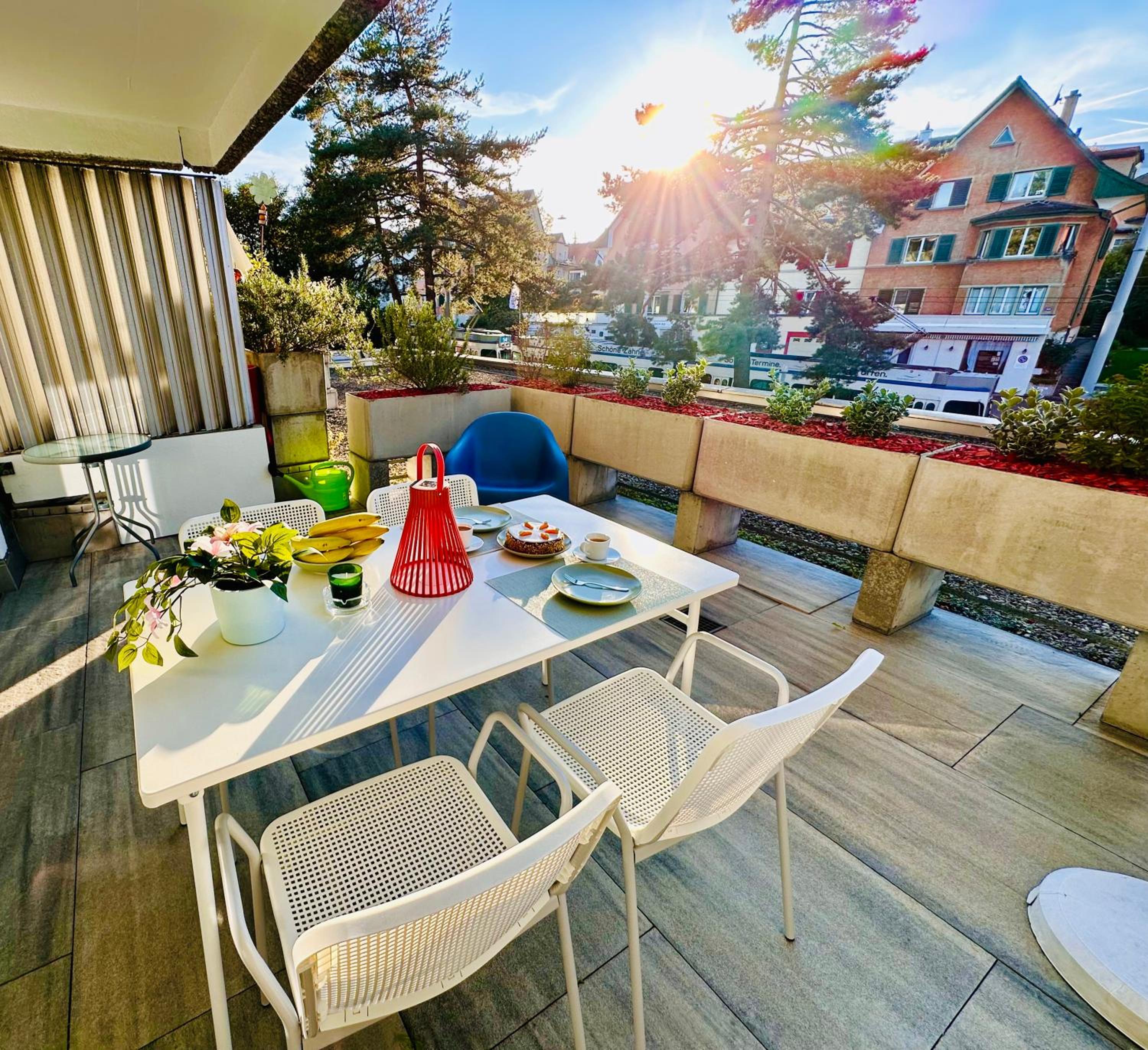 New Studio with Sunny Terrace & Air Condition