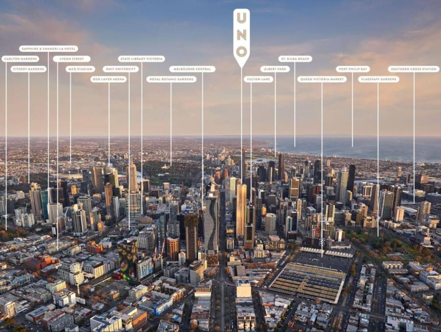 Melbourne CBD 2B2B1S with City & Sea Views