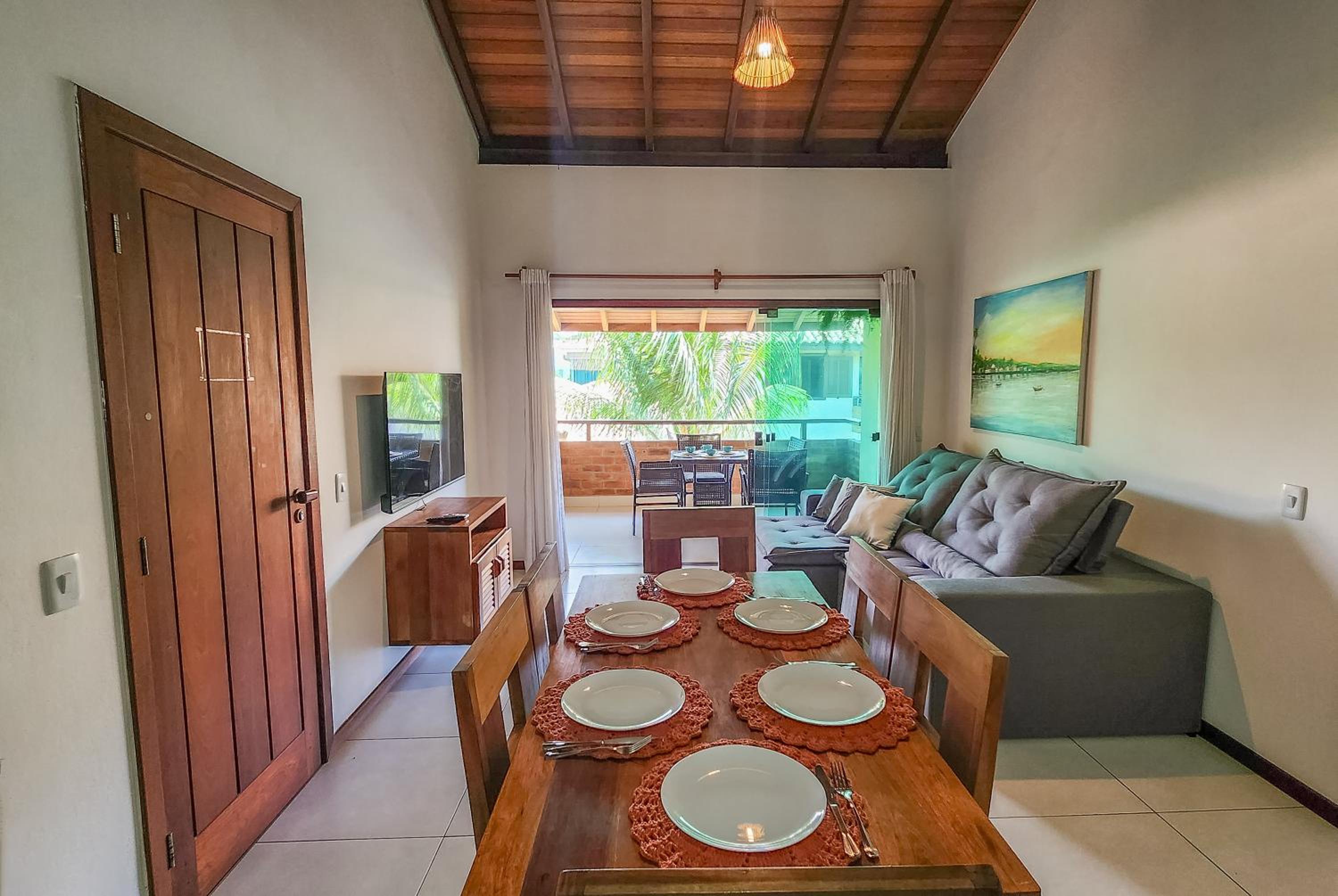 450m PRAIA de Taperapuan; Piscina; 2 quartos; WiFi 300 mbs; Churrasqueira; Estacionamento Gratuito 1 carro