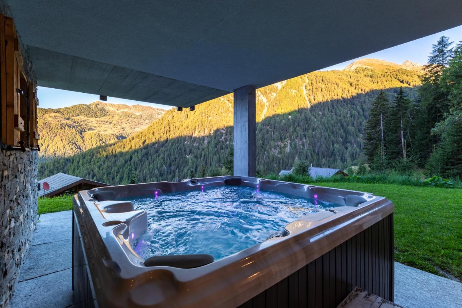 Authentic Swiss Spa Chalet Nesoya Jacuzzi Sauna