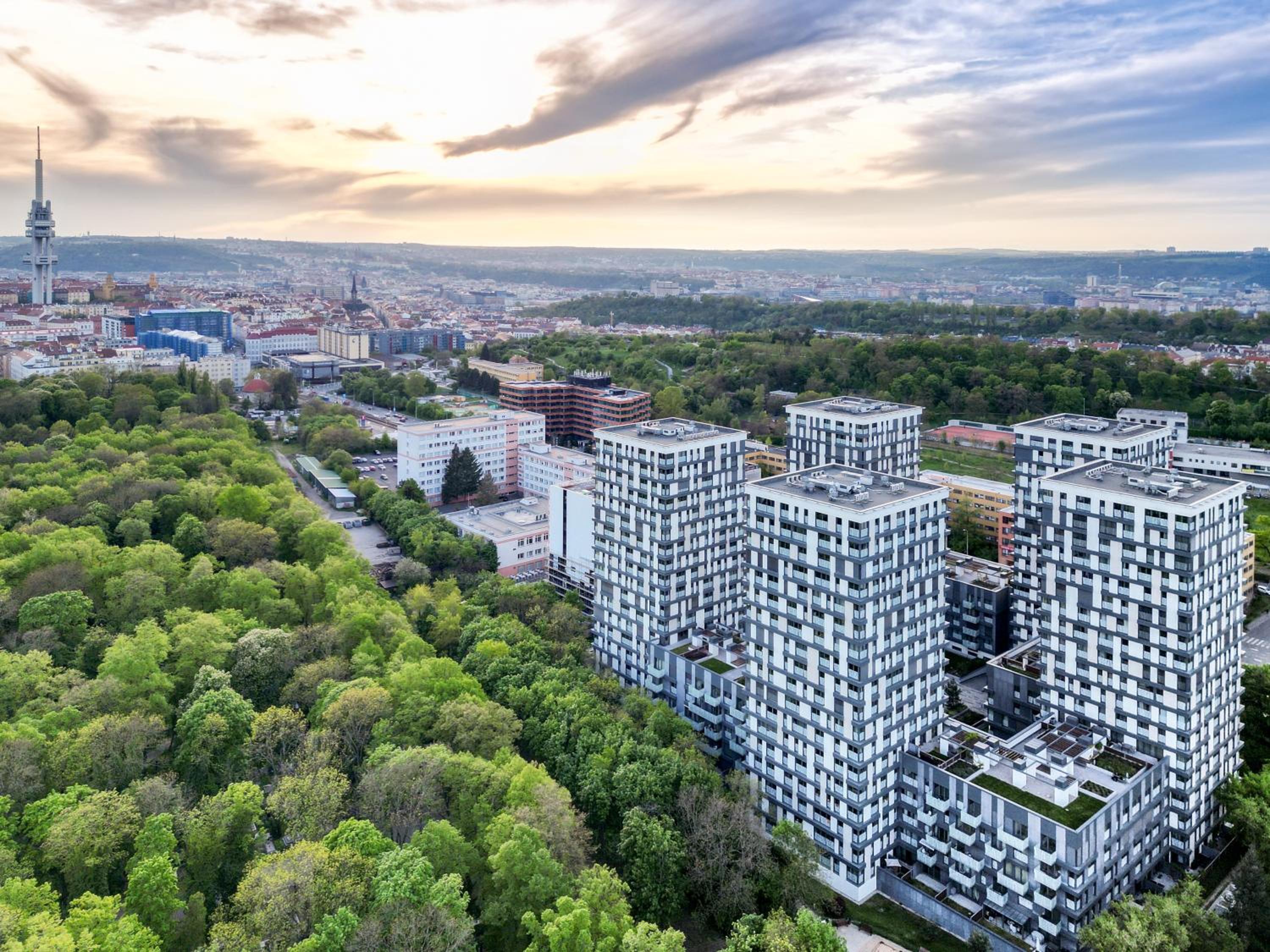 Prague apartment in residential tower · parking