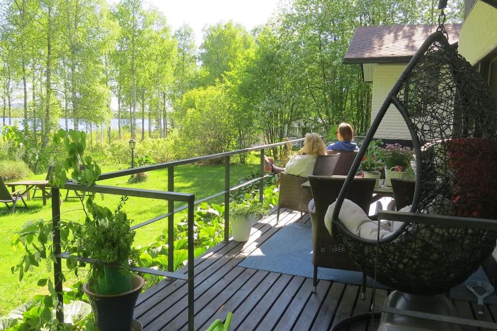 Atmospheric house on riverbank