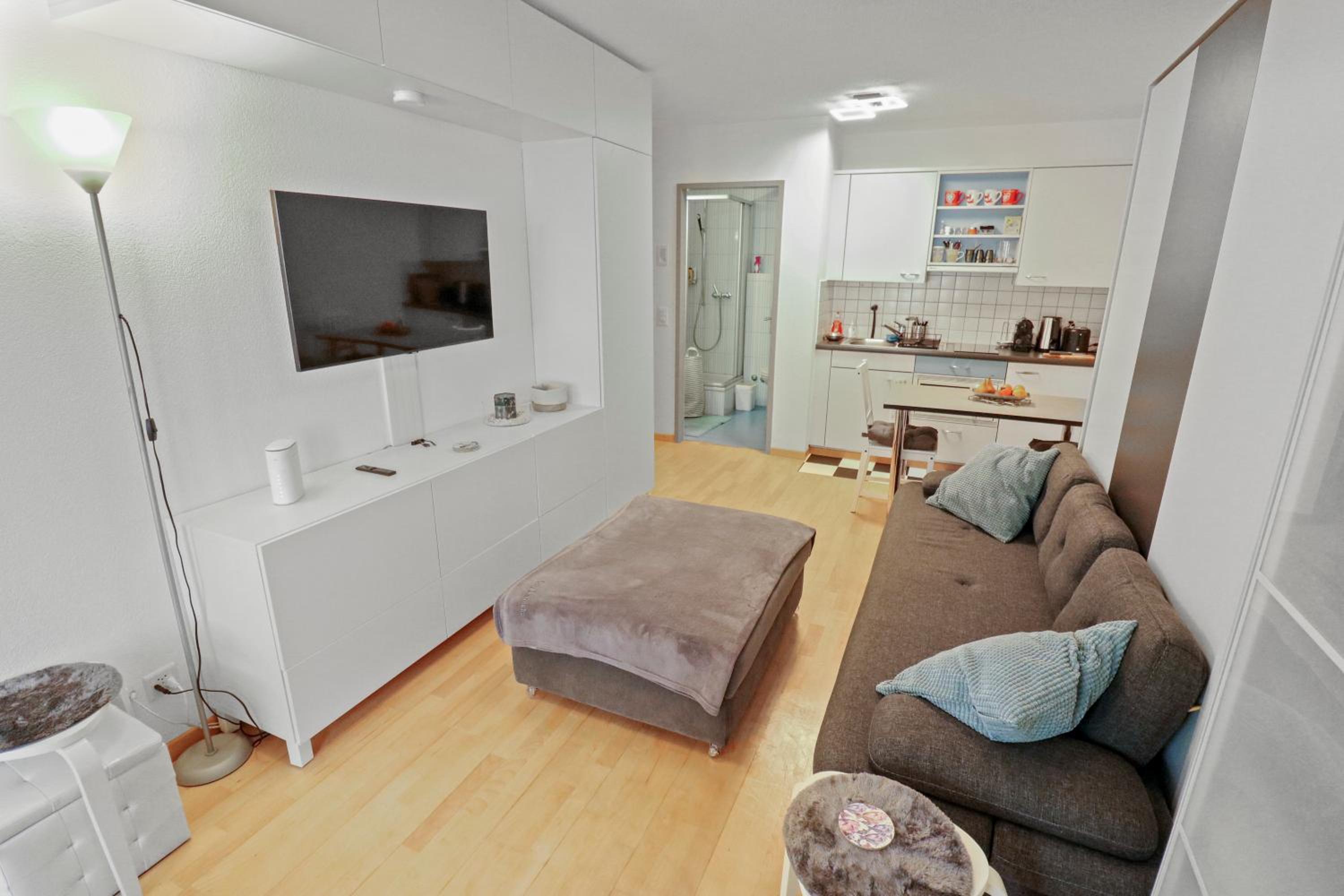 Studio chaleureux avec vue sur les montagnes