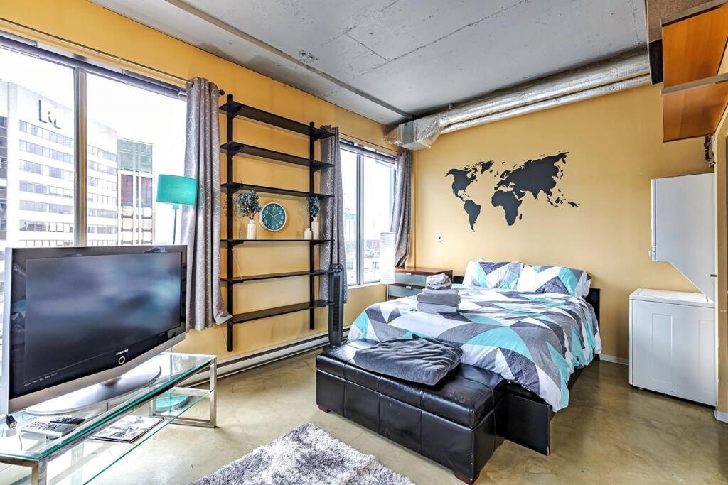 Industrial-Style Cityscape 1 Bedroom Loft