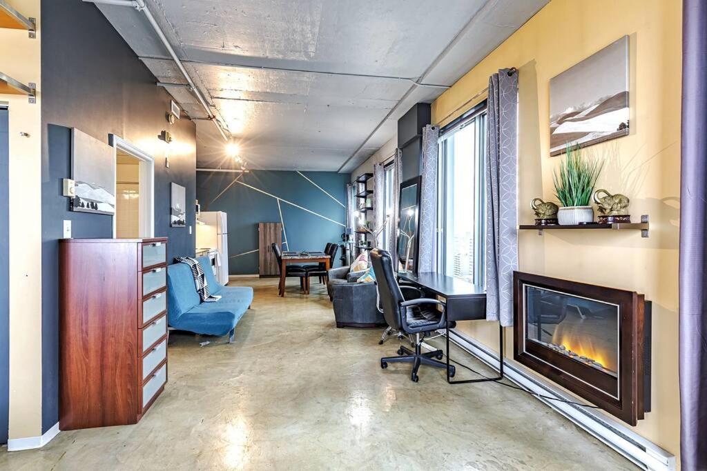 Industrial-Style Cityscape 1 Bedroom Loft