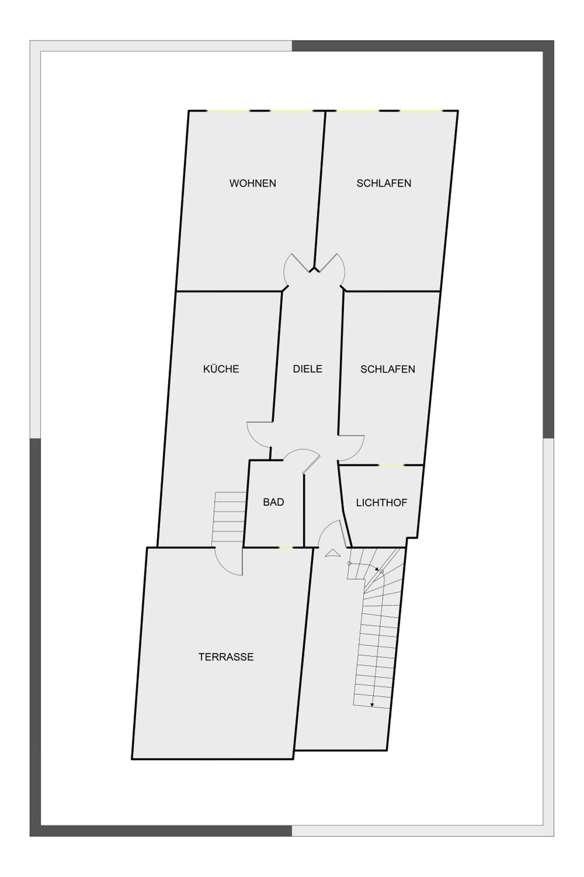 Altstadt - Exklusive 3-Zi-Wohnung für 6 Personen mit 90 qm, großer Dachterrasse, Parkplatz, WLAN