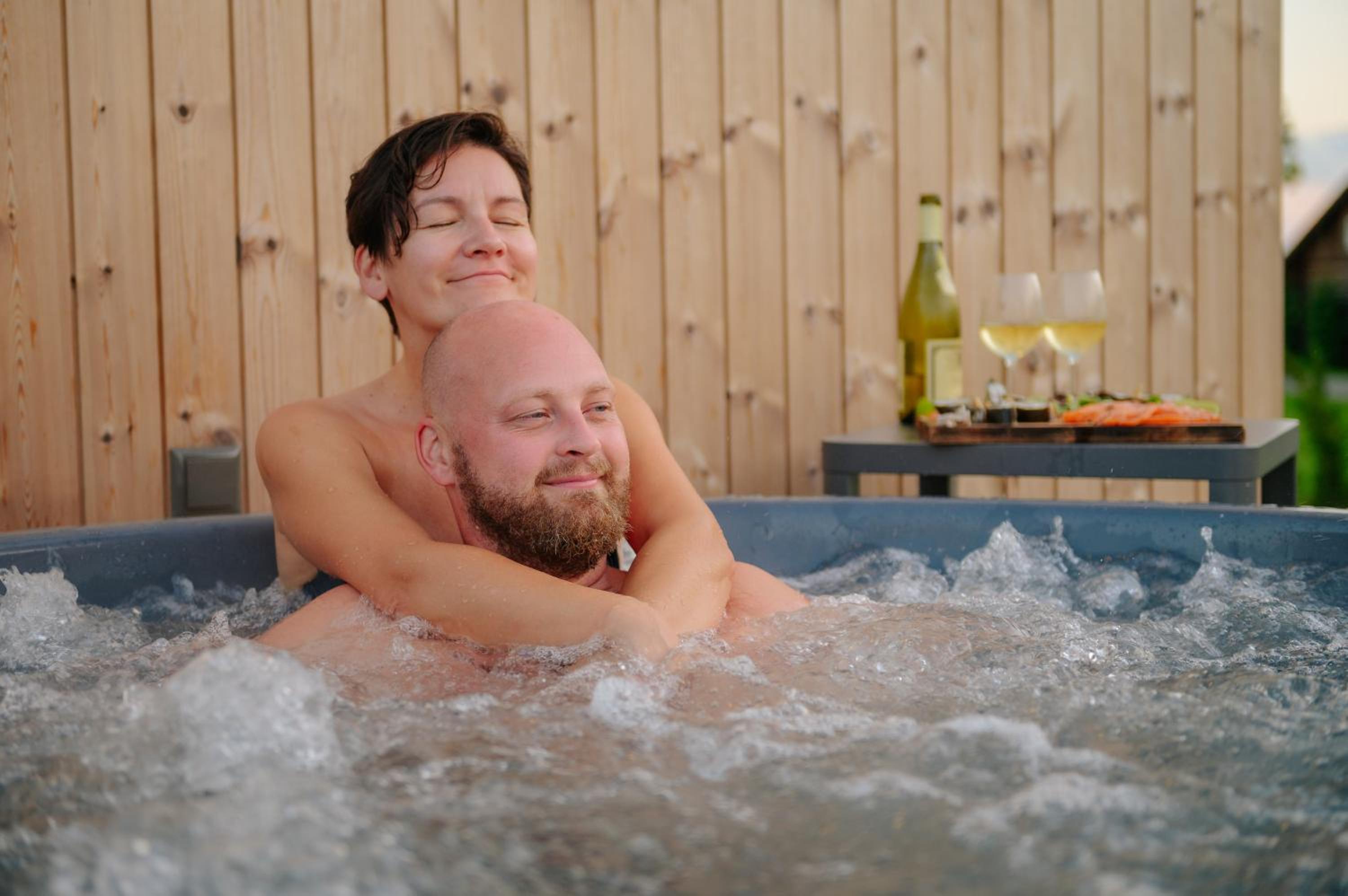 Eco houses with a hot tub and sauna