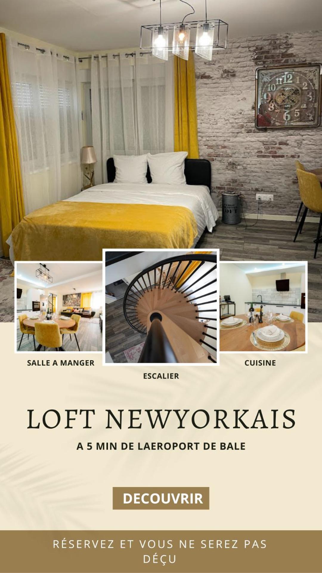 Le Duplex by Leslodgespa - Loft moderne et confortable au style newyorkais, proche de Bâle et de l'aéroport