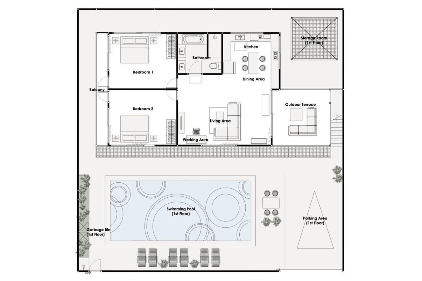Kamala - 2 BR Pool View Apartment
