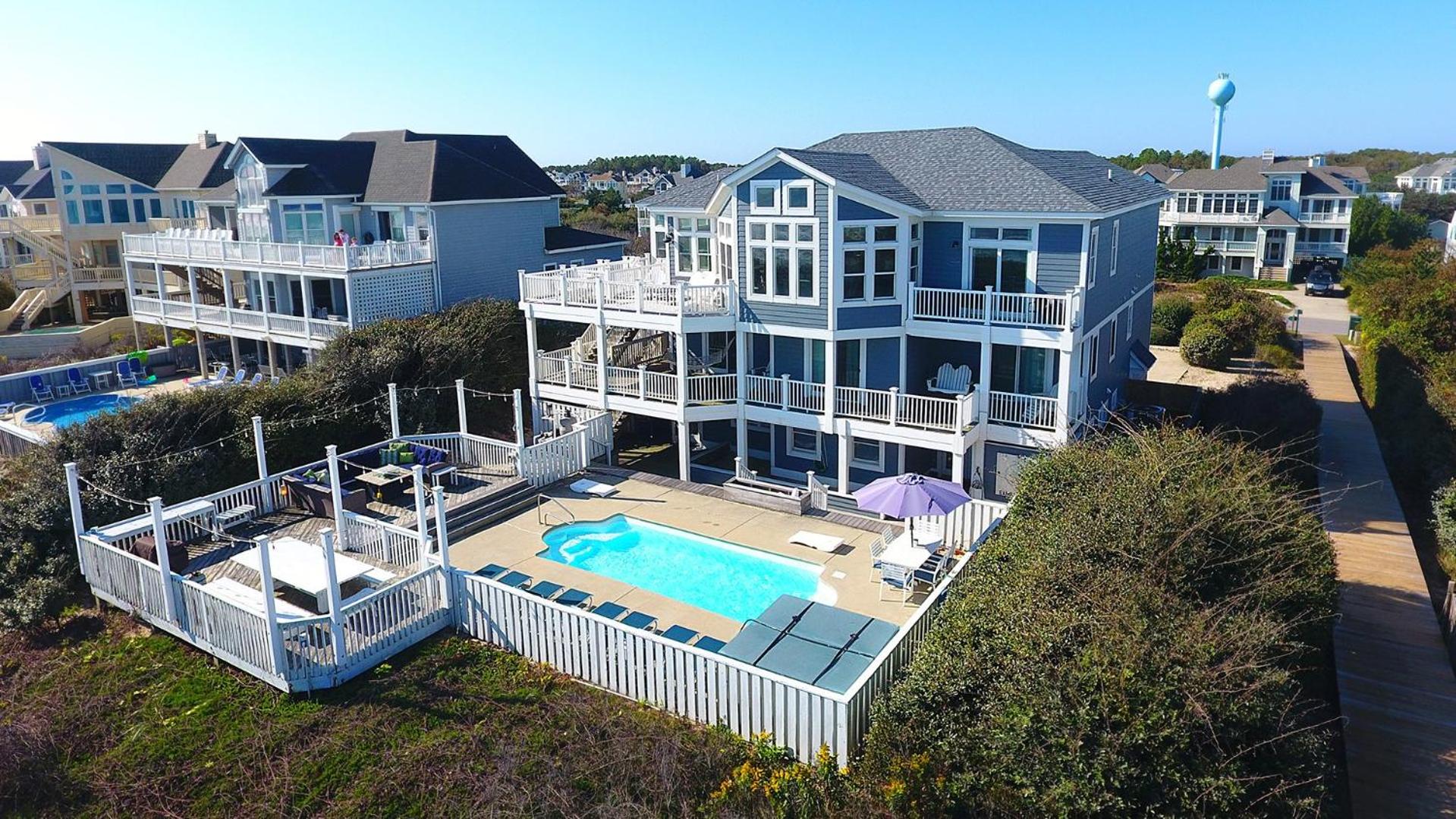 OCEANFRONT, 11 BRs, Pool, ELEV, Pool table, Theater Rm, Close to Beach Access, PI21, Family Tides view 2