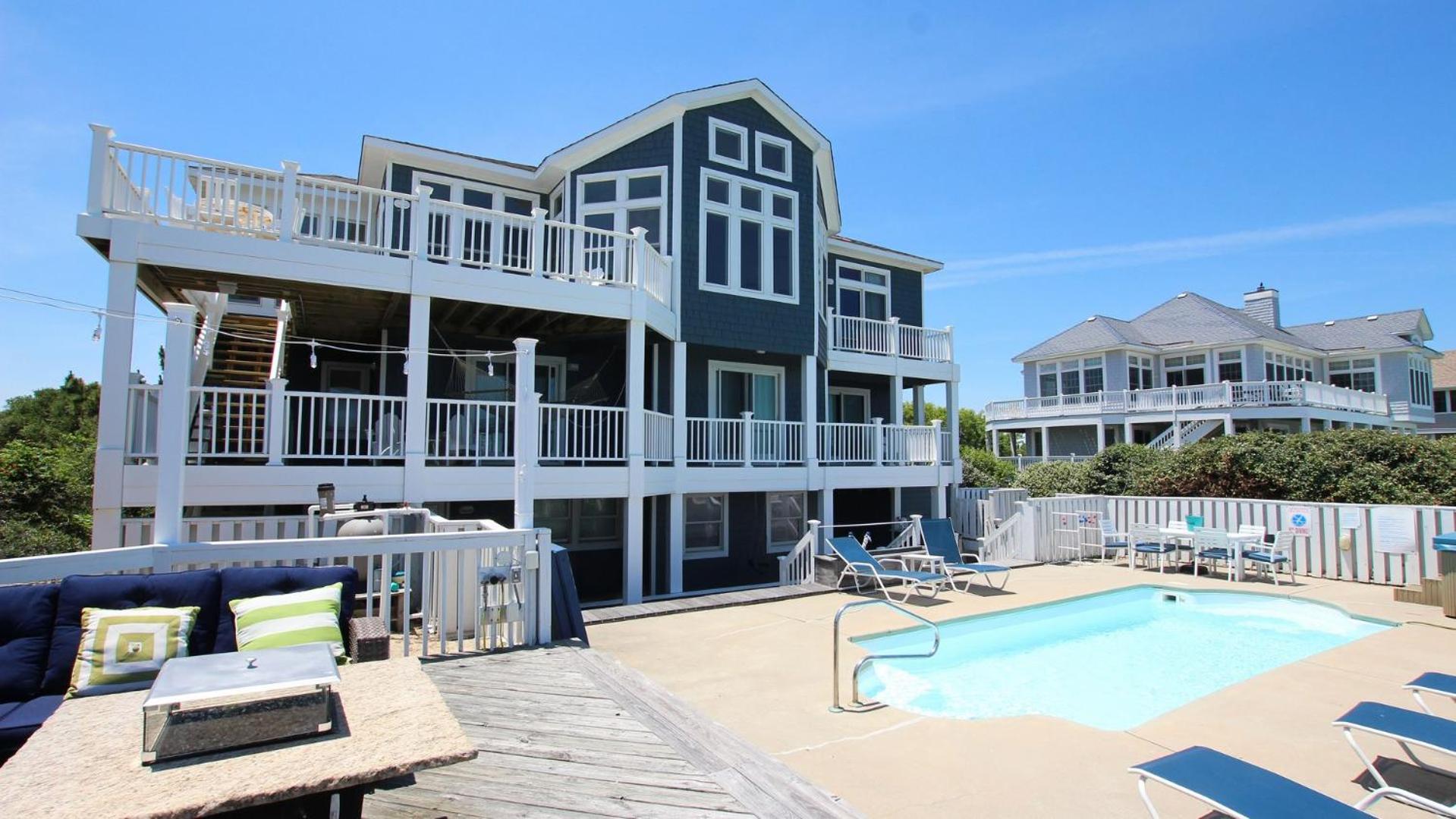 OCEANFRONT, 11 BRs, Pool, ELEV, Pool table, Theater Rm, Close to Beach Access, PI21, Family Tides view 3