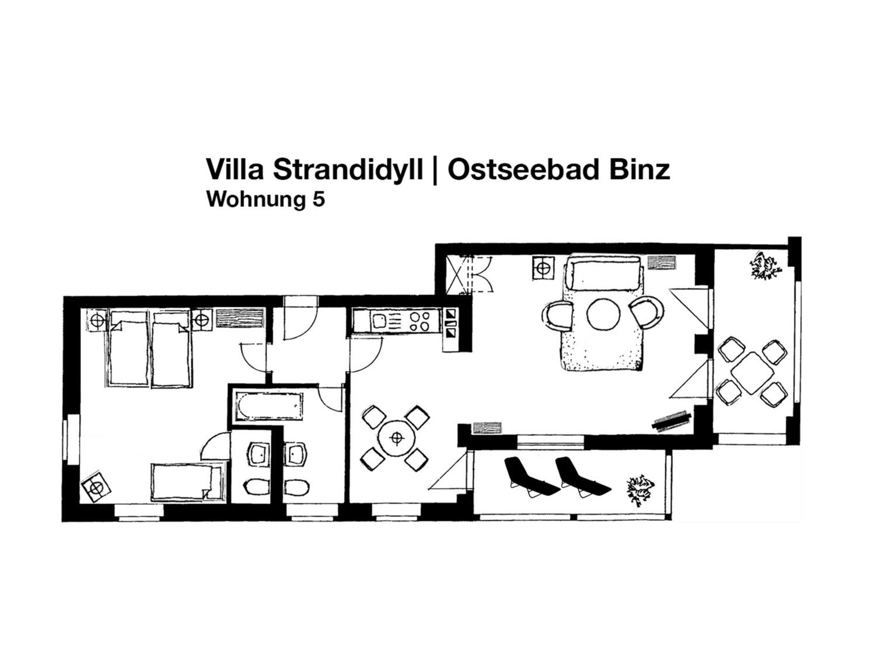 Villa Strandidyll in Binz - Wohnung 05 mit Meerblick