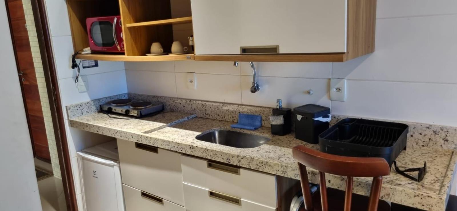 Confortável Flat com vista parcial do mar de Intermares