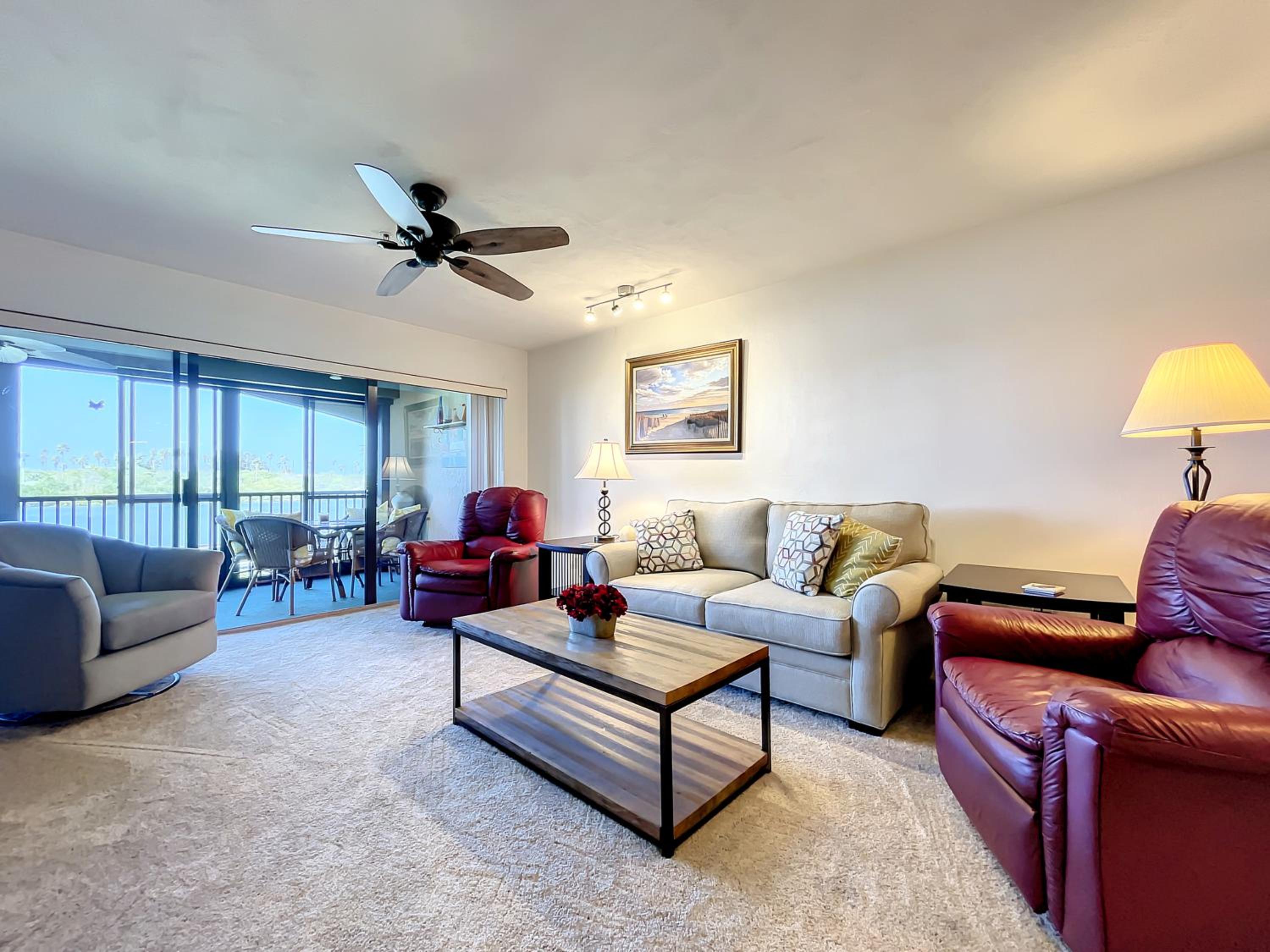 Riverfront views Watch the dolphin play in this Riverfront Bouchelle Condo ~ 462 Bouchelle 202 view 4