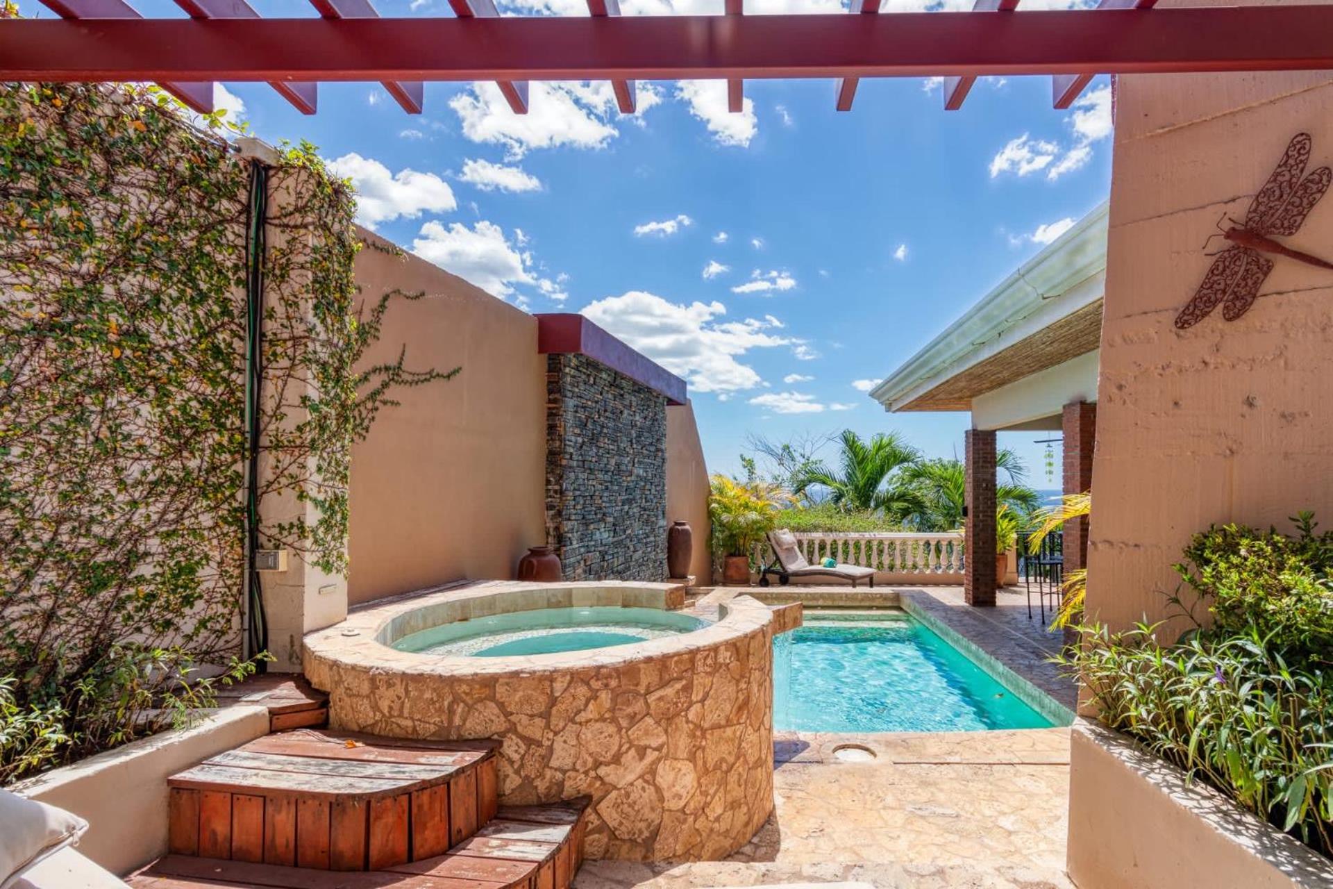 Oceanview Villa with Wrap-Around Terrace, Private Pool, Hot Tub, and Guesthouse