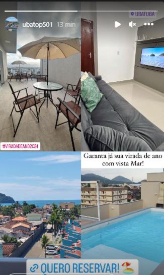 Cobertura próxima a praia com vista pro mar em Ubatuba