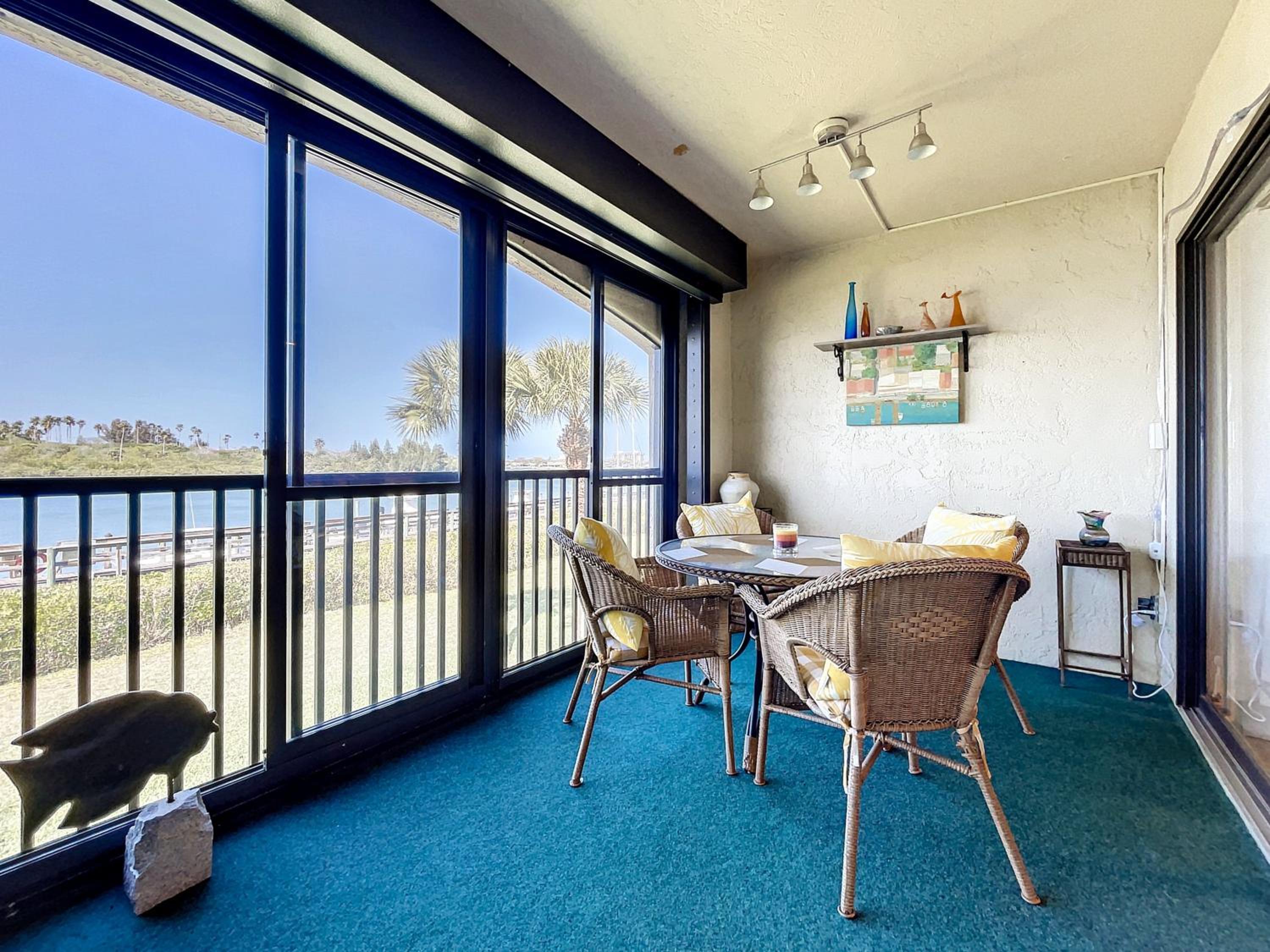 Riverfront views Watch the dolphin play in this Riverfront Bouchelle Condo ~ 462 Bouchelle 202 view 2