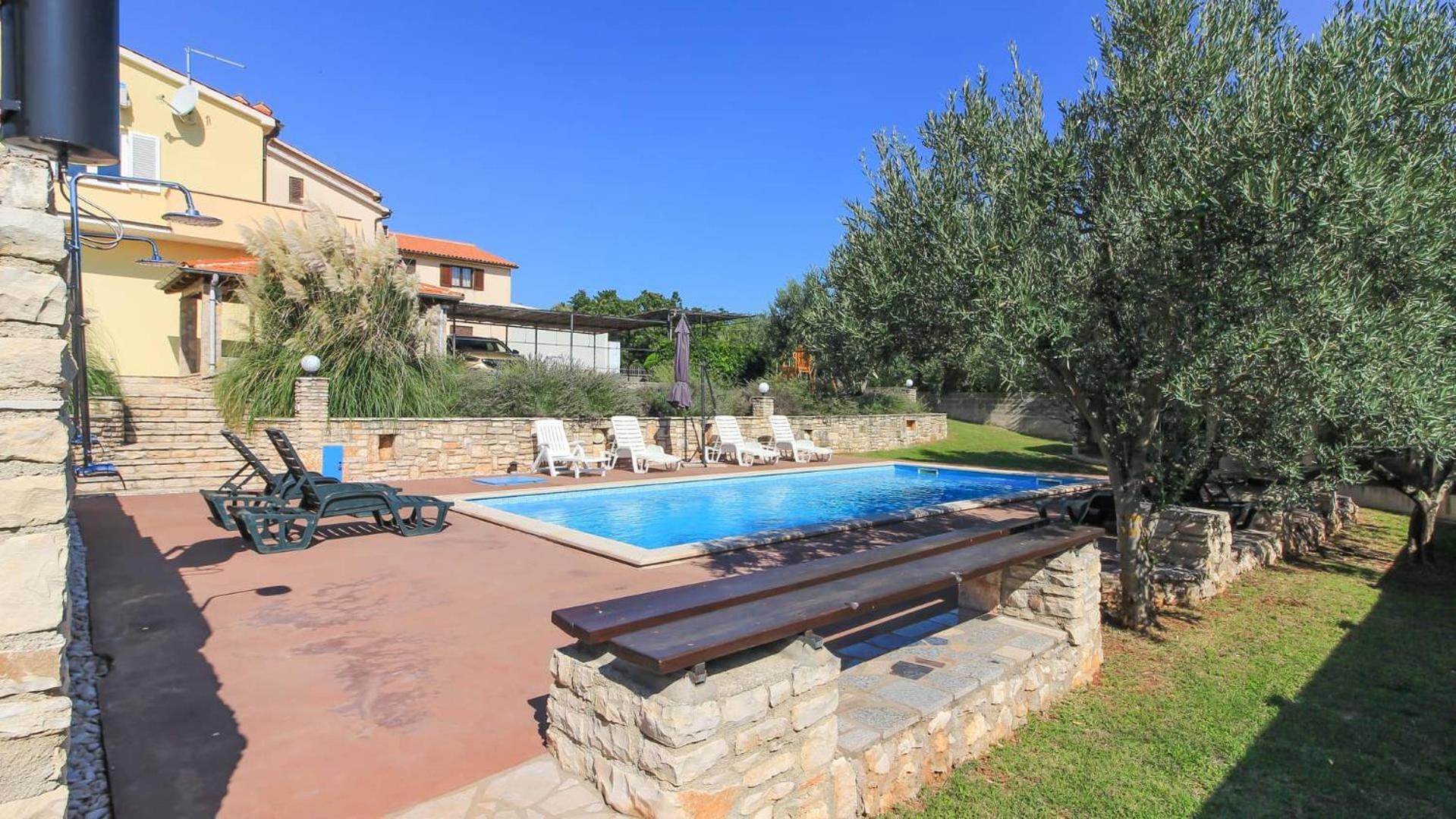 Large Villa Ska with amazing private pool near the beach and town by WiiBuk view 3