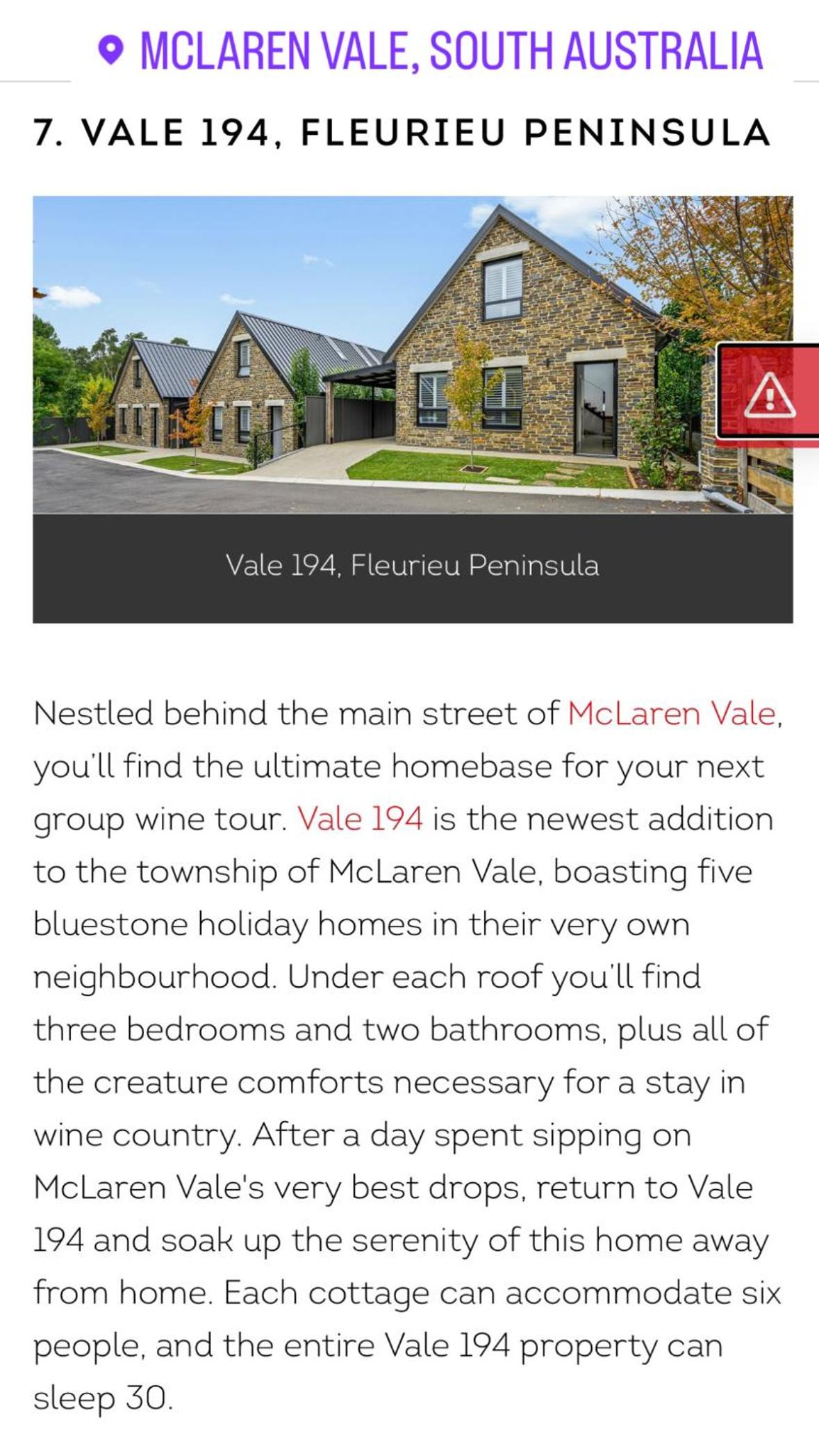 Vale 194 - Luxury Accommodation in McLaren Vale - 5 holiday homes with king size beds