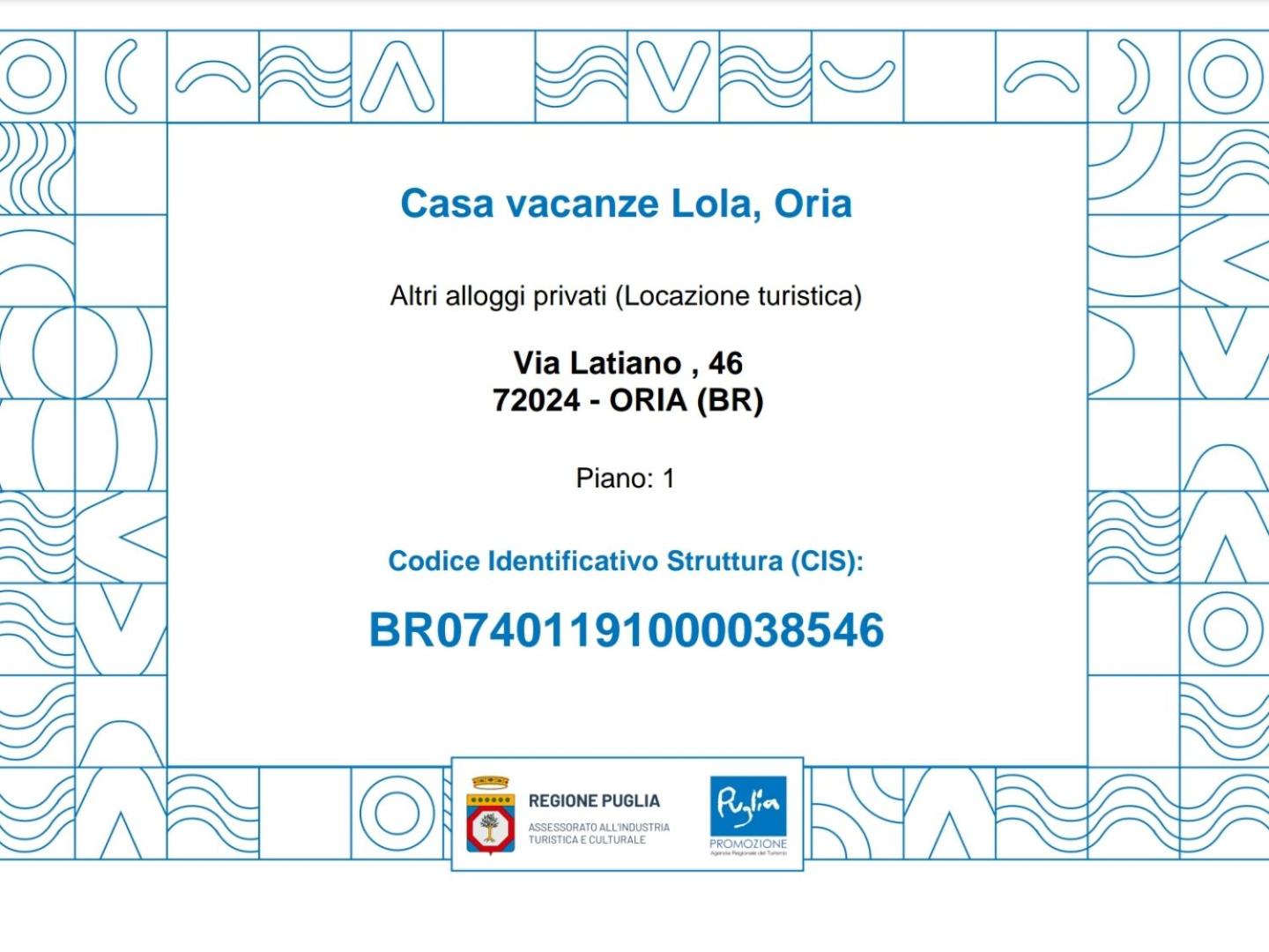 Casa vacanze Lola, Oria view 5