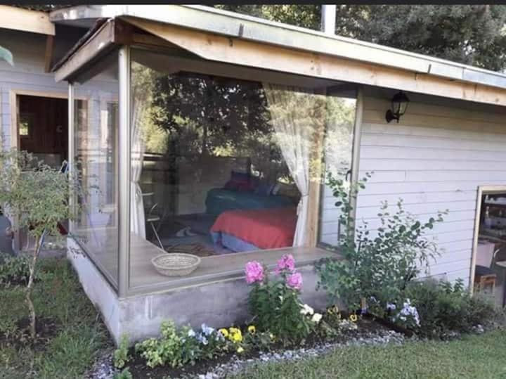 Cabaña para dos, Villarrica-Pucon, pasos del lago