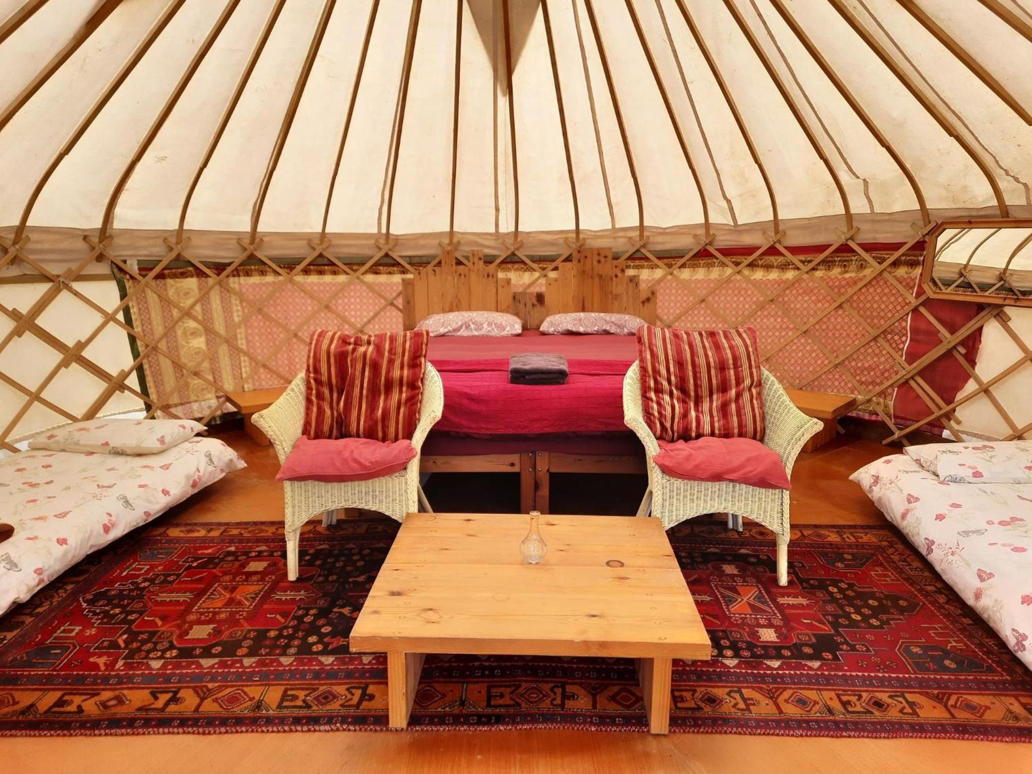 Ceridwen Glamping, double decker bus and Yurts