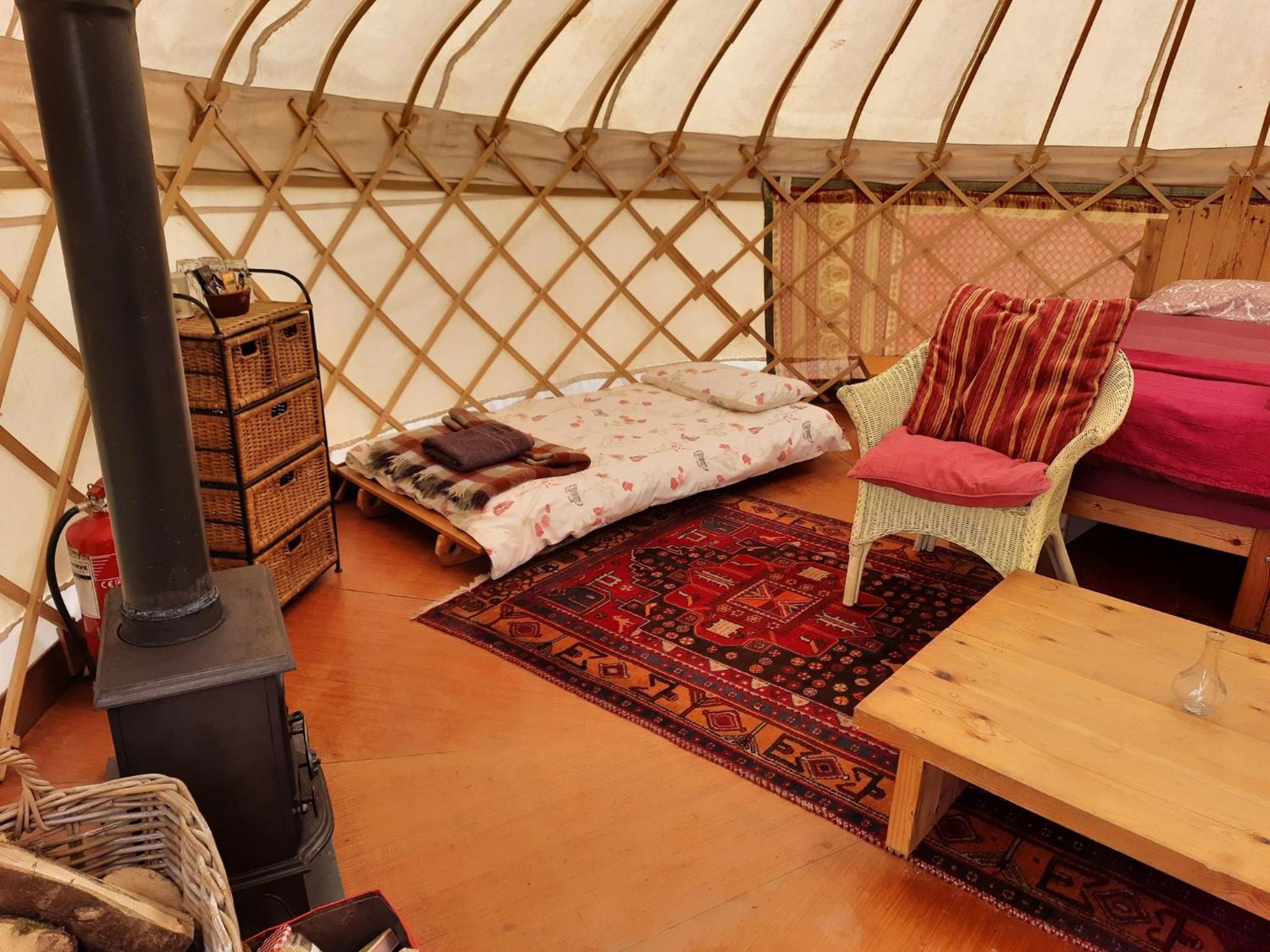 Ceridwen Glamping, double decker bus and Yurts