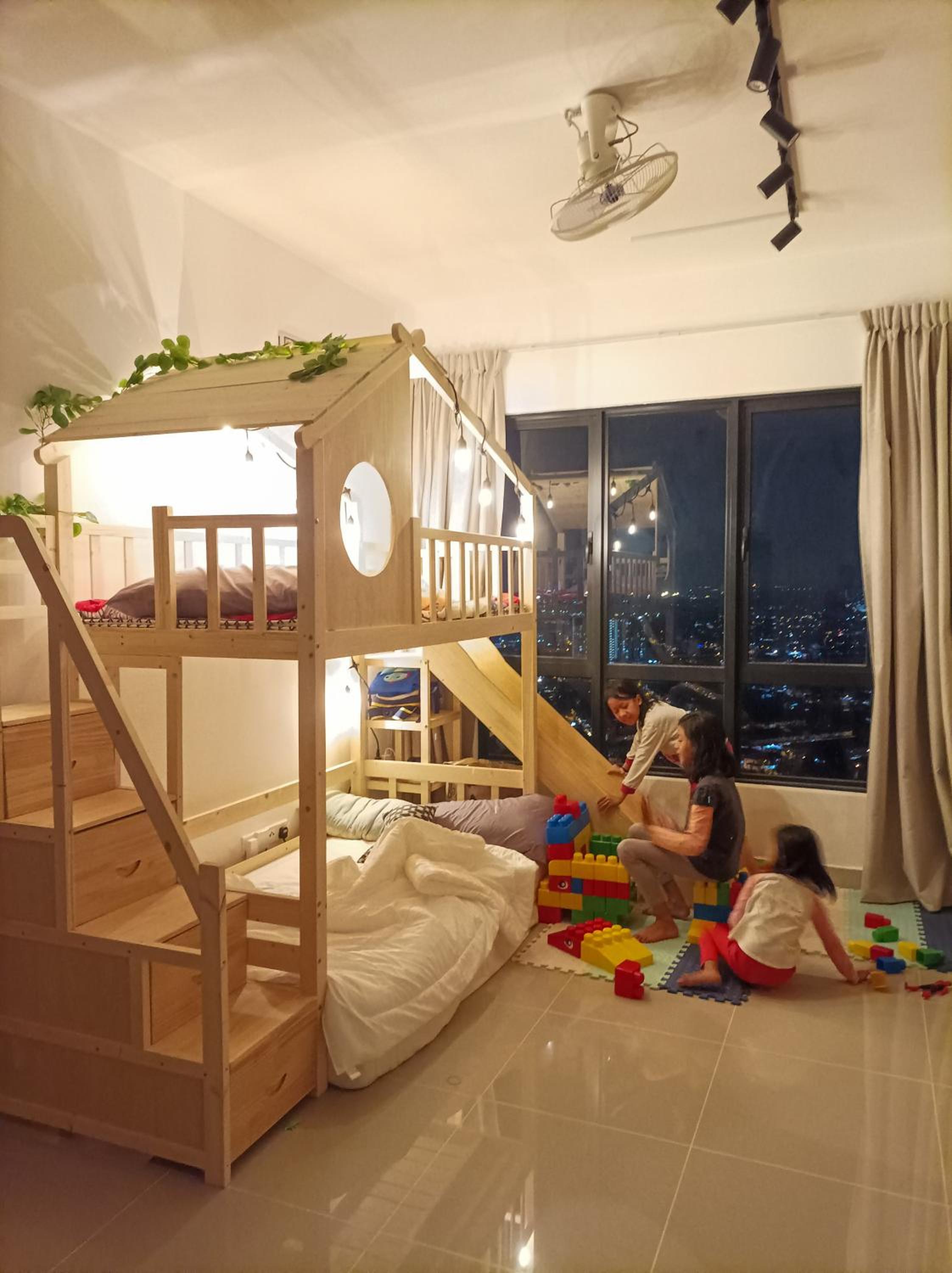 Japandi Family Play Suite with Slide Bunk Bed