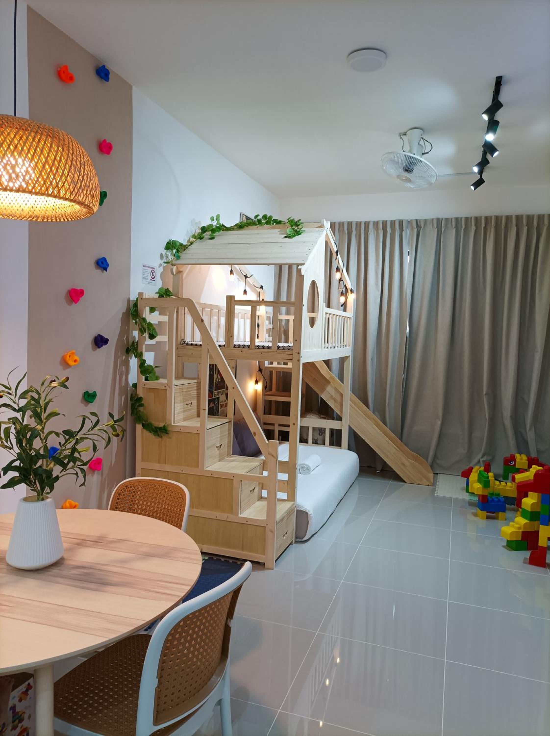 Japandi Family Play Suite with Slide Bunk Bed