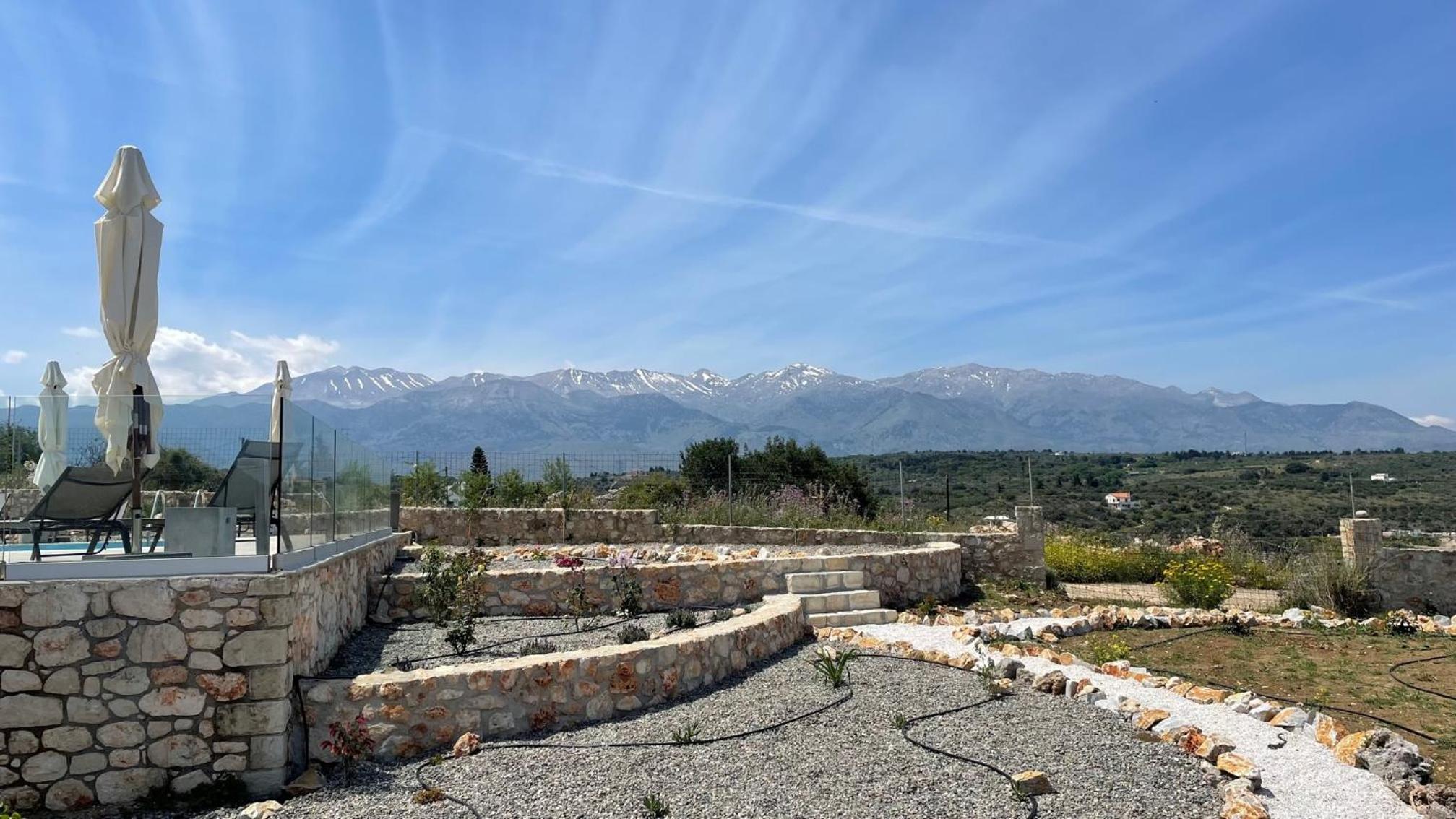 STUNNING MOUNTAIN AND SEA VIEW VILLA ELENI IN VAMOS