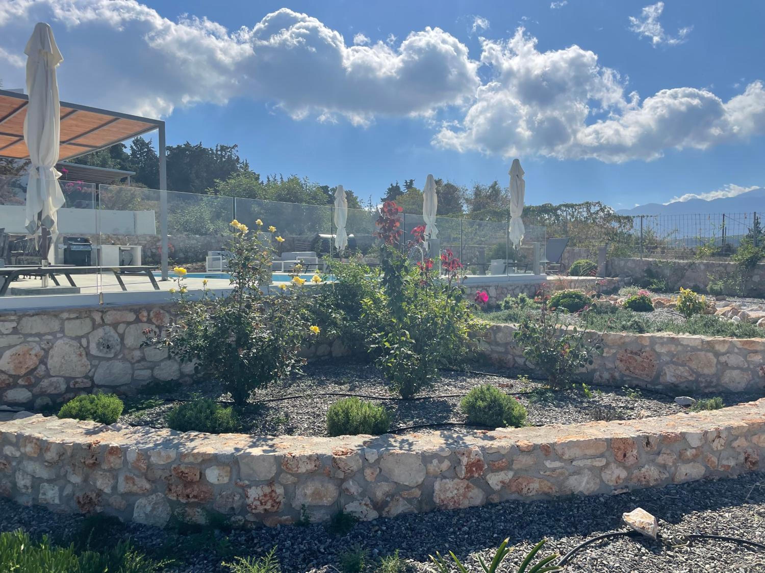 STUNNING MOUNTAIN AND SEA VIEW VILLA ELENI IN VAMOS