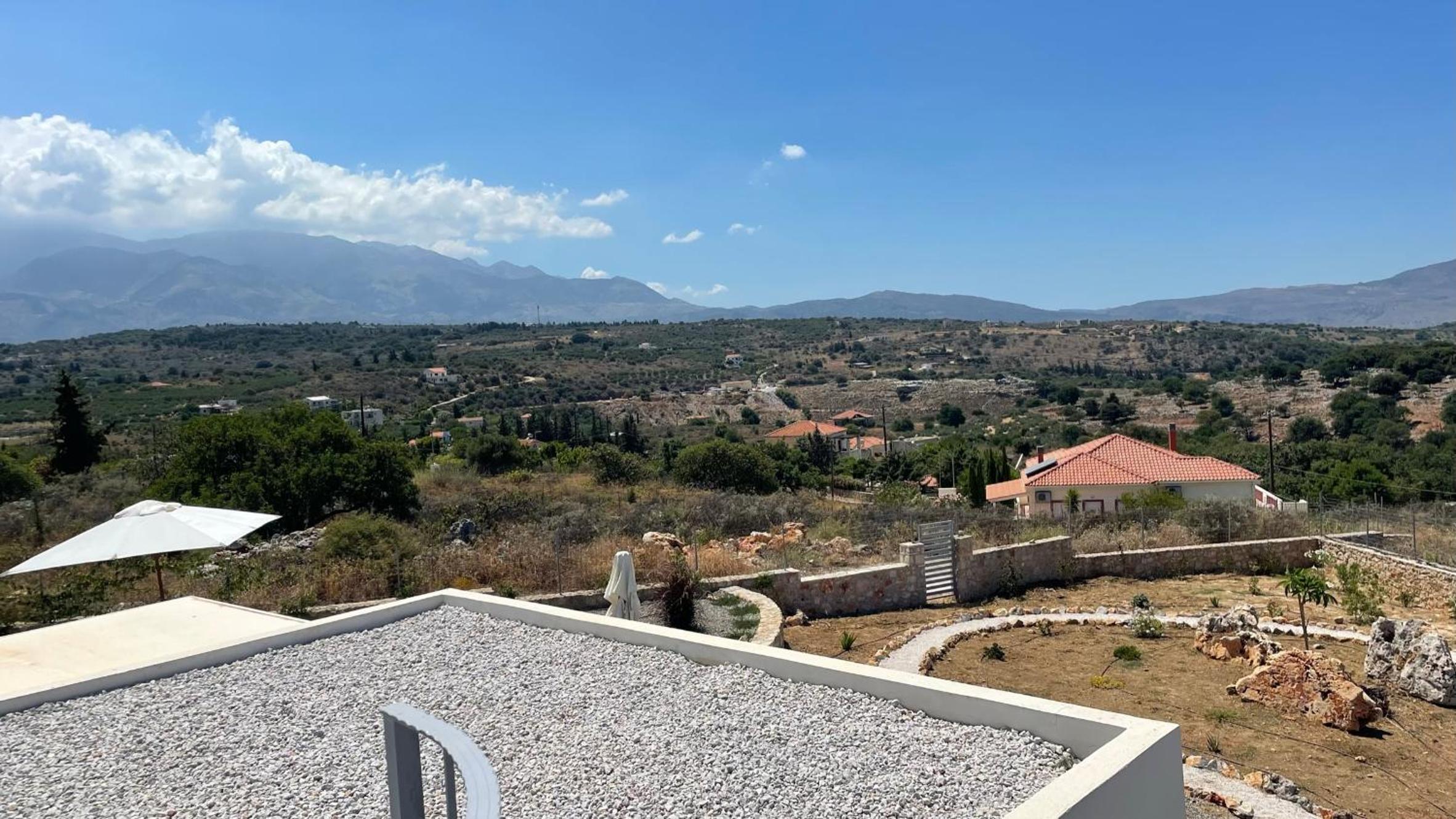 STUNNING MOUNTAIN AND SEA VIEW VILLA ELENI IN VAMOS