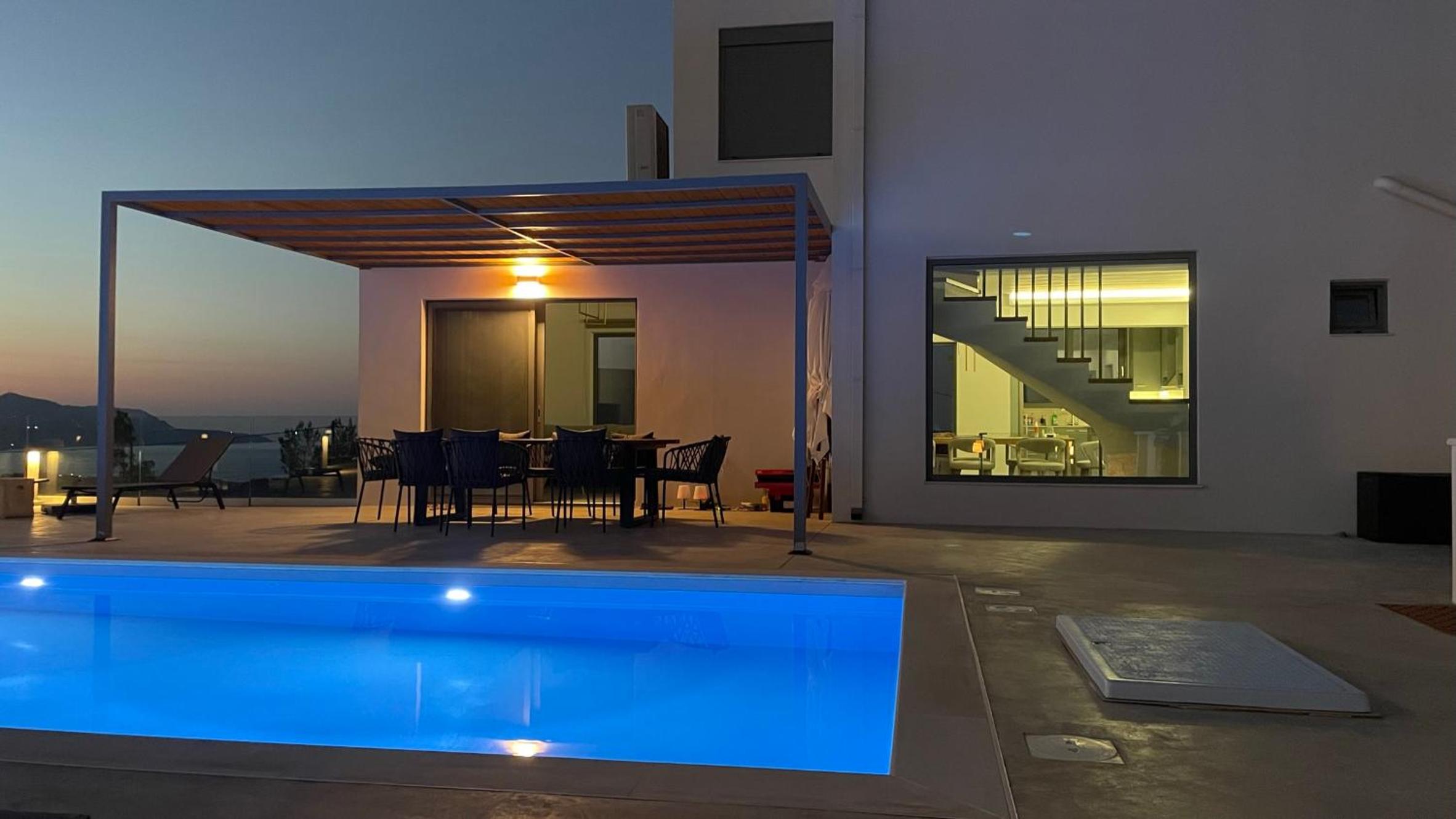 STUNNING MOUNTAIN AND SEA VIEW VILLA ELENI IN VAMOS