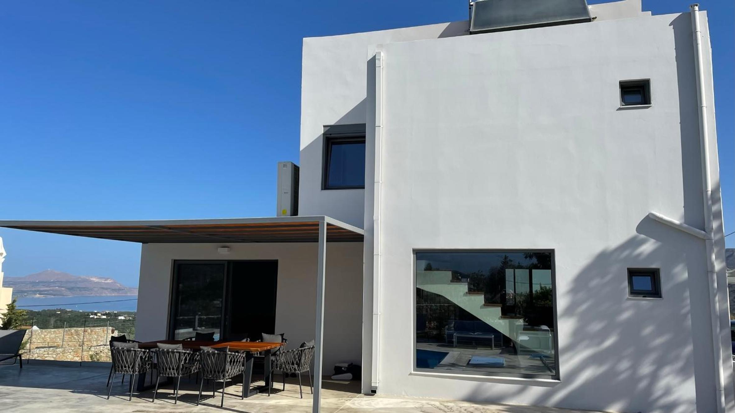 STUNNING MOUNTAIN AND SEA VIEW VILLA ELENI IN VAMOS