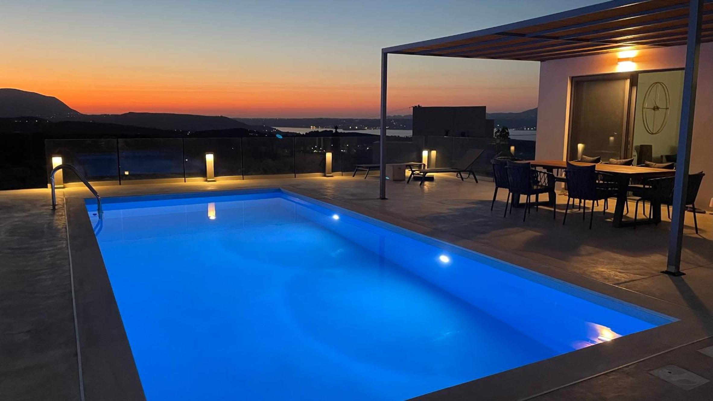 STUNNING MOUNTAIN AND SEA VIEW VILLA ELENI IN VAMOS