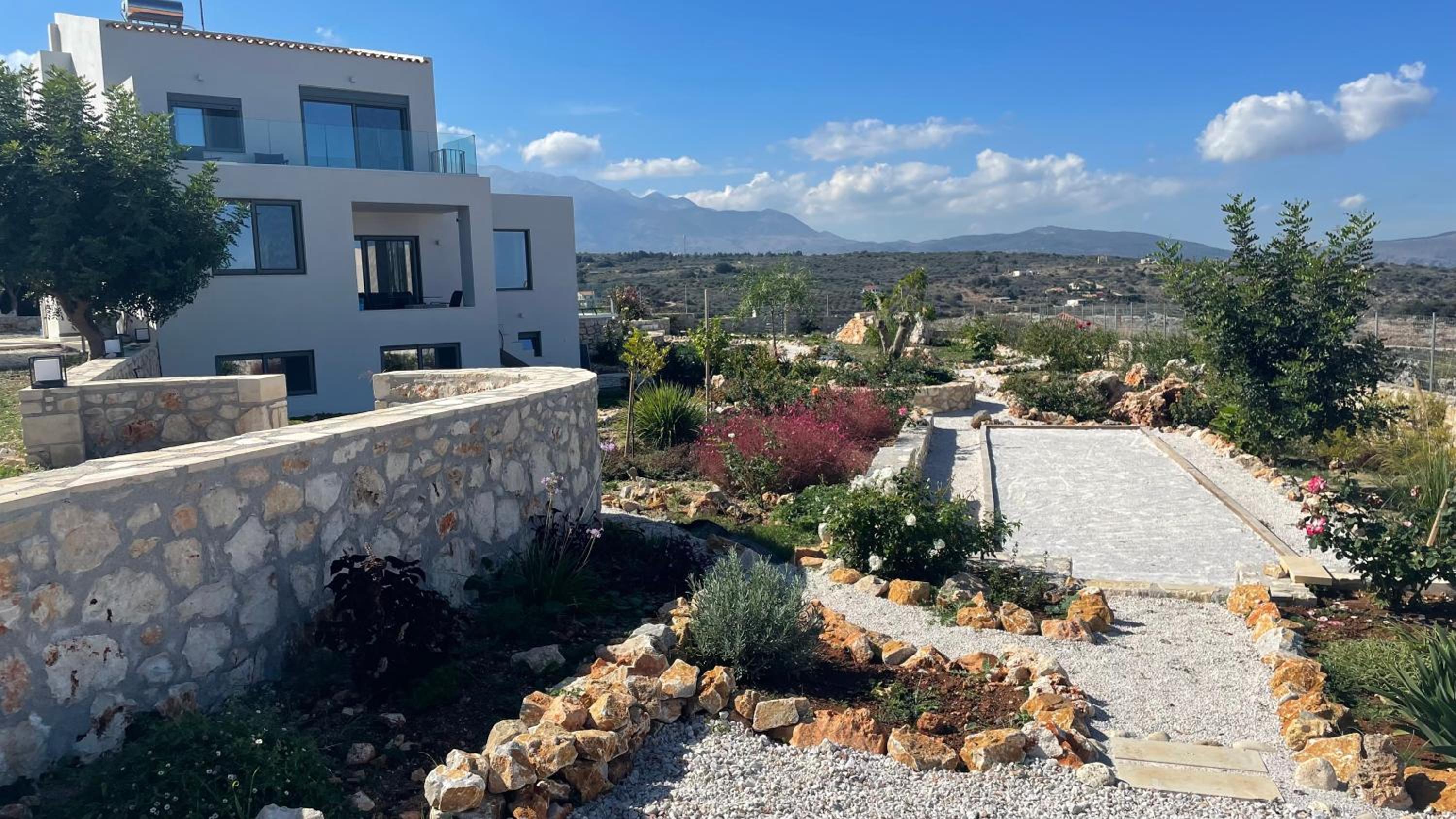STUNNING MOUNTAIN AND SEA VIEW VILLA ELENI IN VAMOS