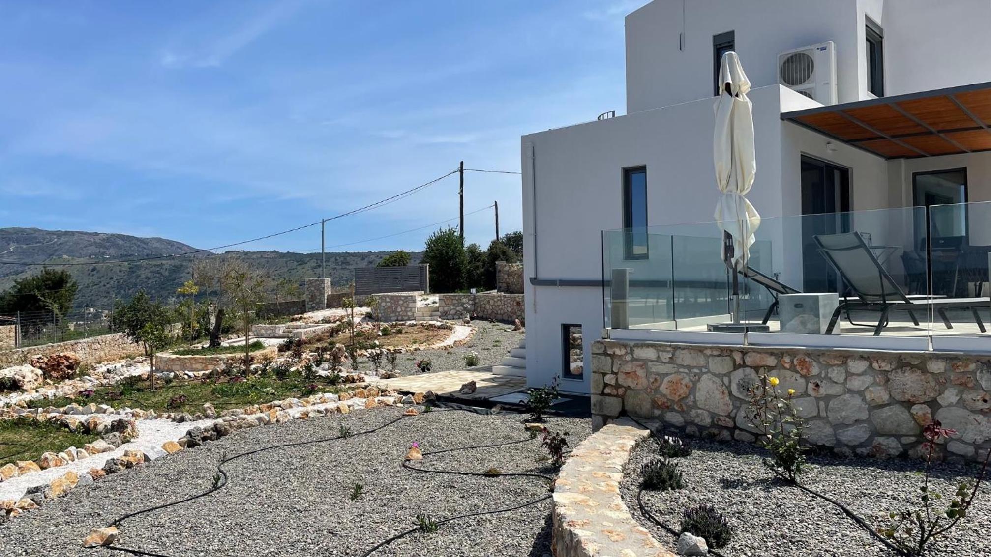 STUNNING MOUNTAIN AND SEA VIEW VILLA ELENI IN VAMOS