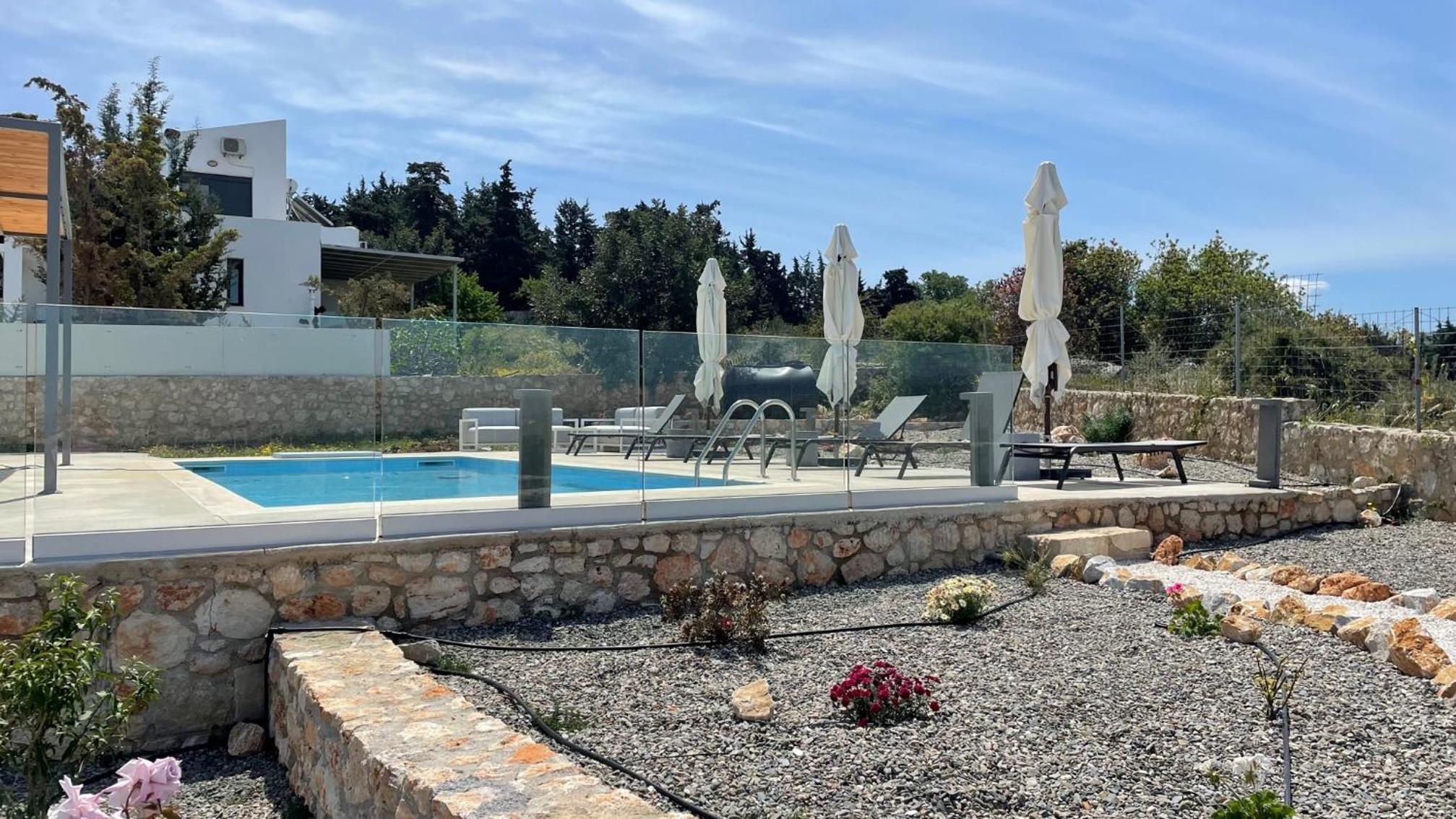 STUNNING MOUNTAIN AND SEA VIEW VILLA ELENI IN VAMOS